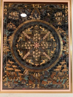 Framed Original Thangka Painting on canvas With 24 Karat Real Gold