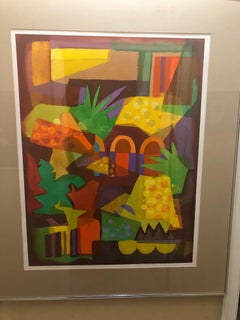 Frank Goodnow “Patio in southern Spain” Cubist Painting
