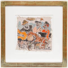 Fritz Brunner (1908-1996) - Framed 1983 Mixed Media, Three Musicians