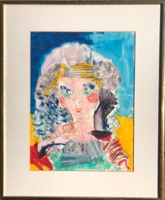 Girl With Green Eyes Mixed Media on paper