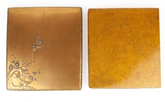 Golden Calligraphy Set Box, Plum Blossoms, Rinpa Suzuribako, 18th Century