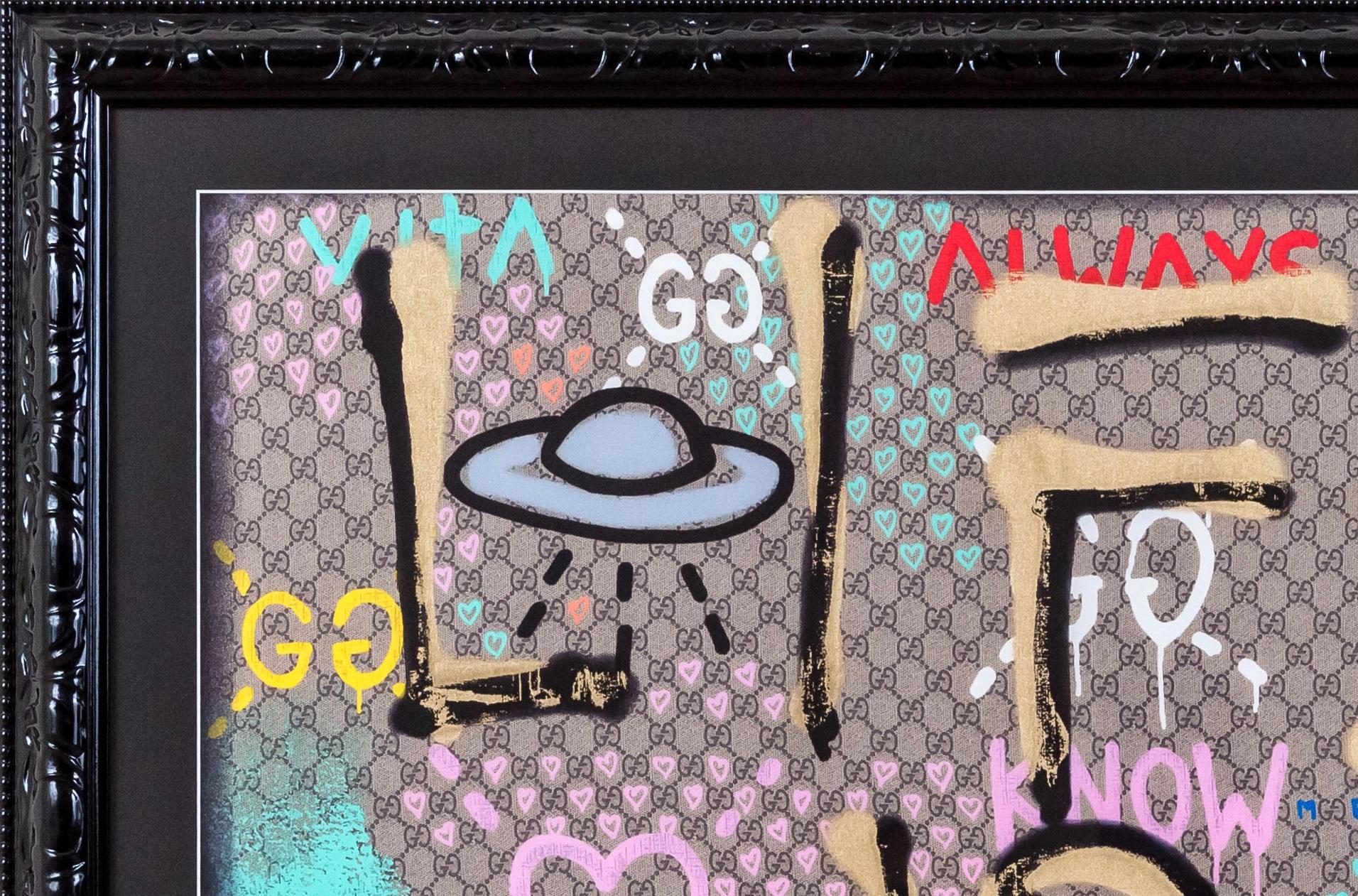 GUCCI - Life is Gucci - Logo - graffiti art - street art - gucci logo - abstract - Abstract Mixed Media Art by Unknown