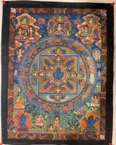 Hand Painted on Canvas with 24 Karat Gold Thangka 