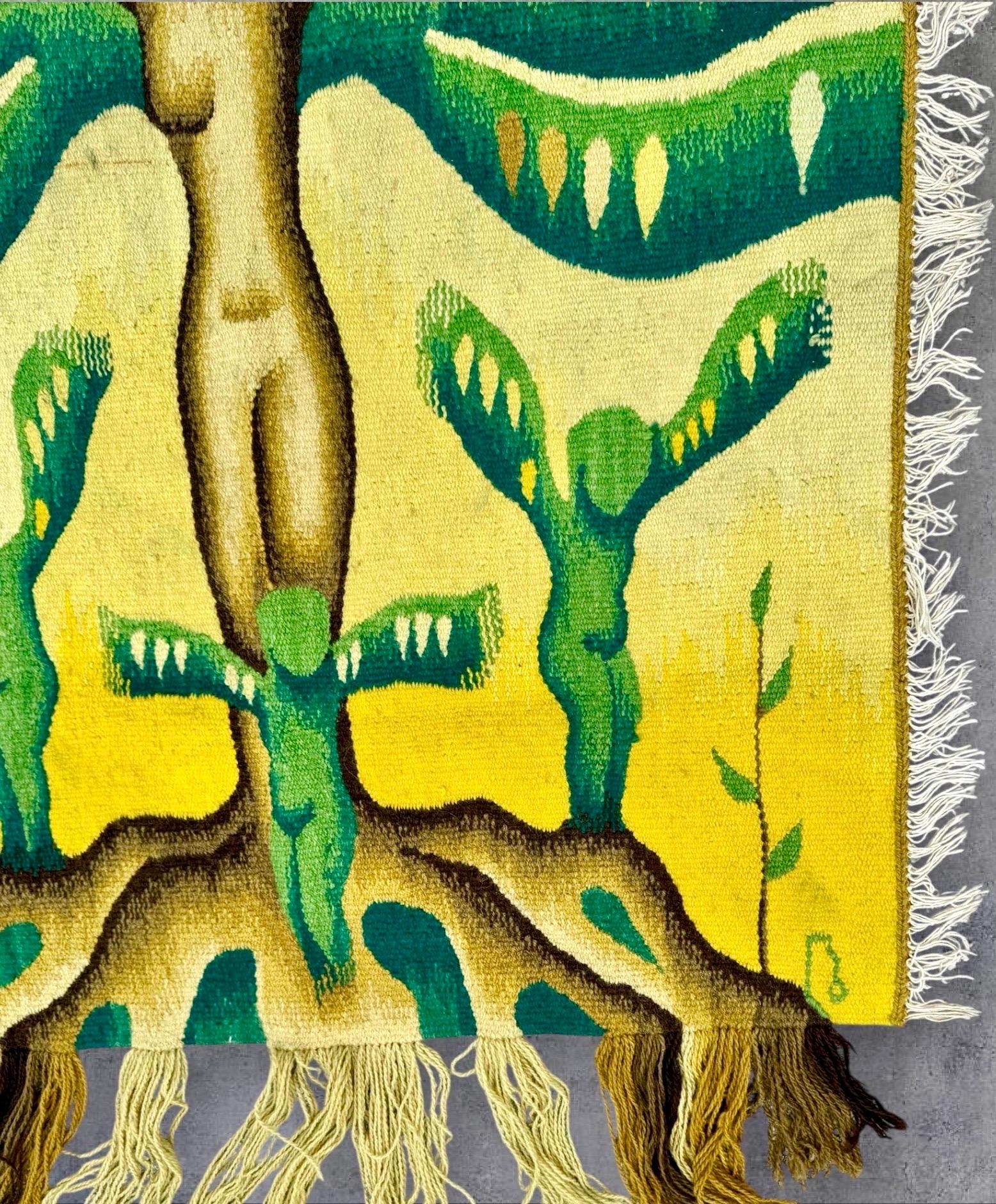 Tapisserie en laine tissée à la main Art textile féministe Tenture murale Hommage à Judy Chicago en vente 5