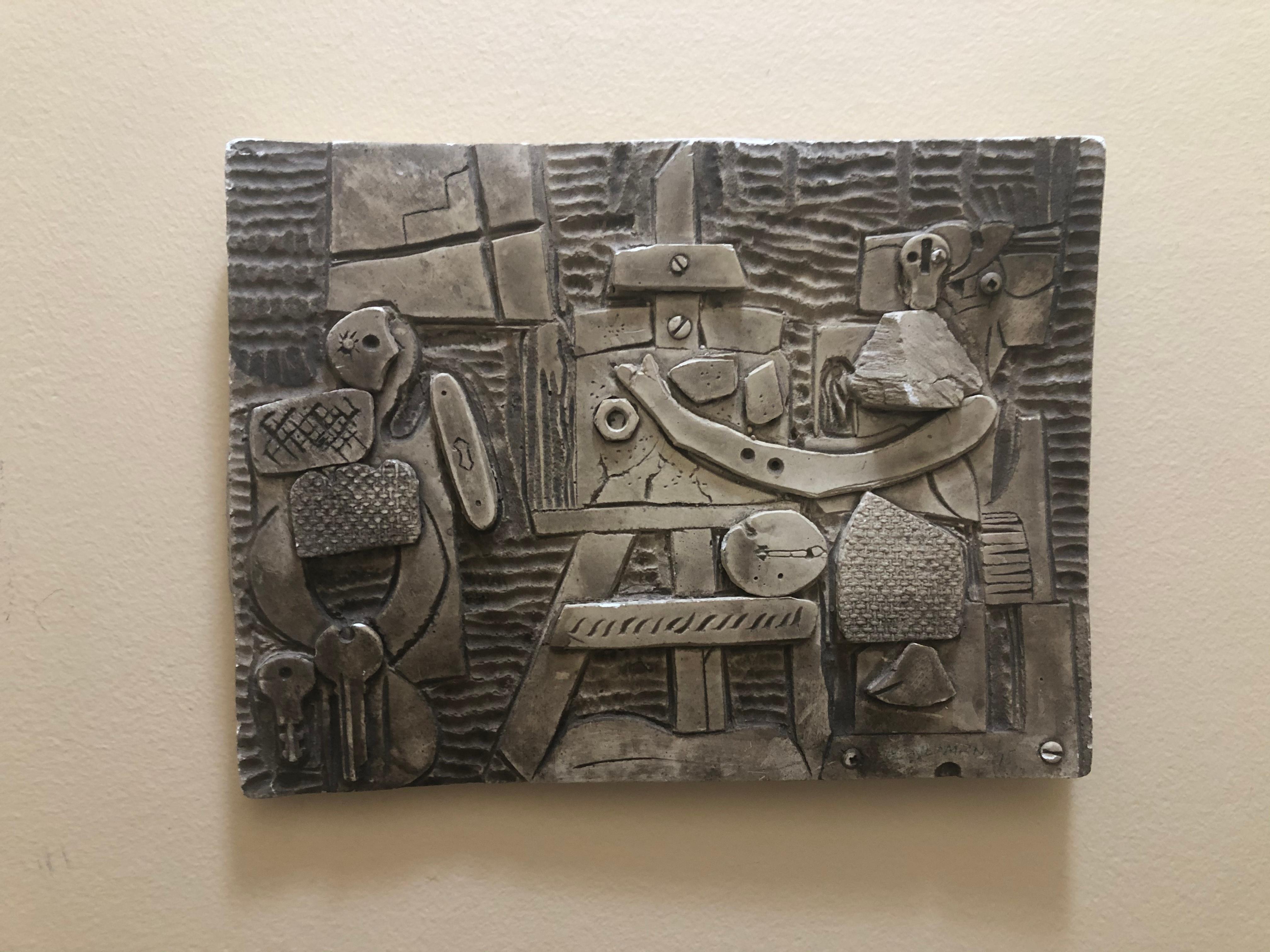 Henry Newman: 1923-1996. Listed American artist with auction results Over $800. This assemblage is a really clever piece, showing an artist and his model. It is made of different material I’m not sure what the main material is. It measures 11 3/4