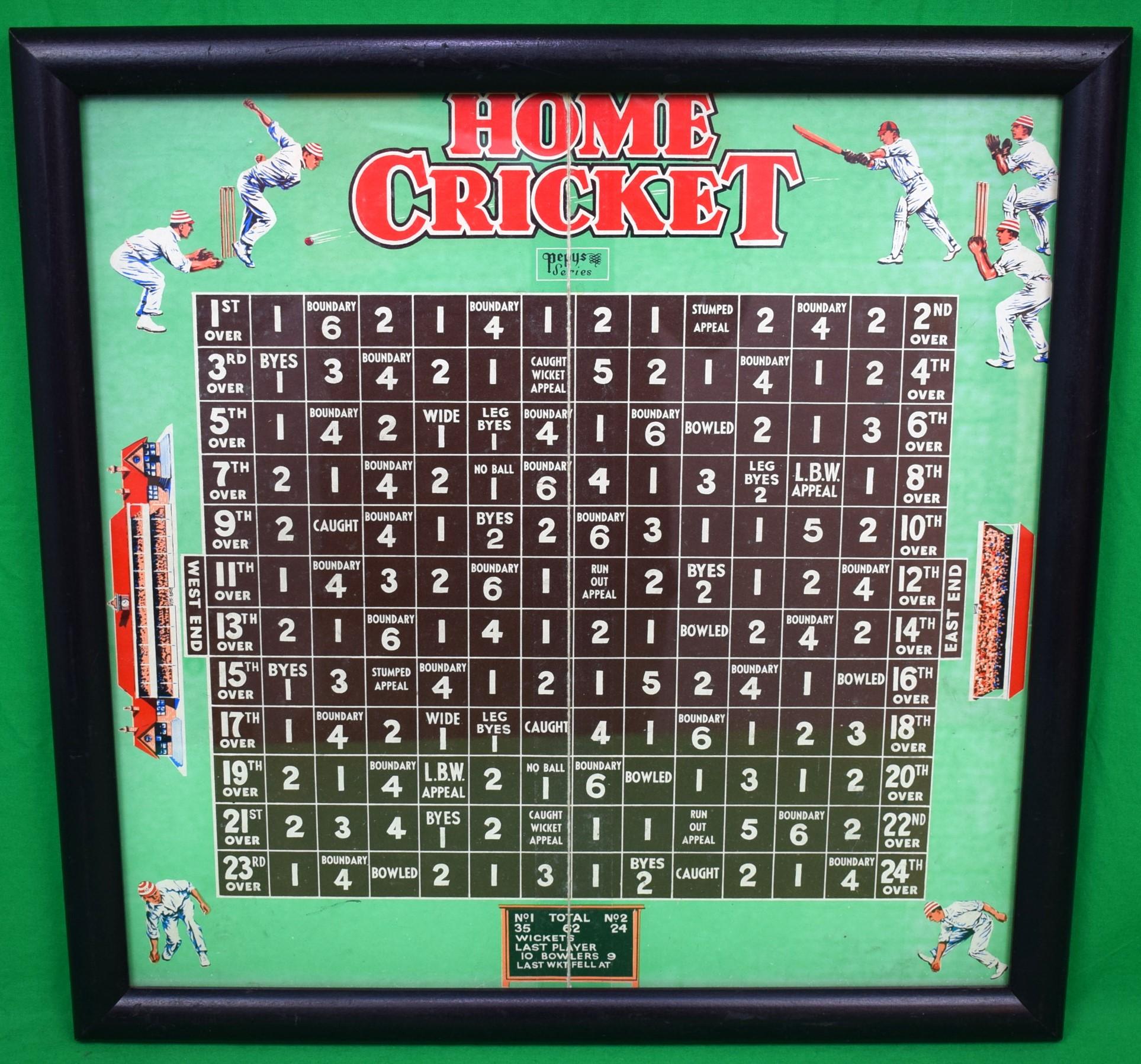 "Home Cricket Pepys Series Framed Board Game" 1946 - Mixed Media Art by Unknown