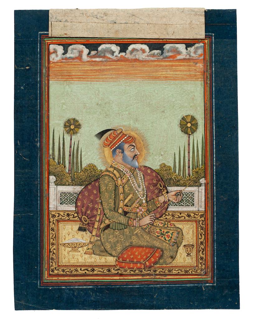 Indian Sultan - Original painting in Mixed Media on Paper - 19th Century  - Mixed Media Art by Unknown