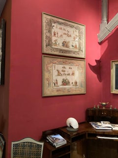 Italian Mixed Media Gouache Tempera Theatre Set Costume Silhouette Painting