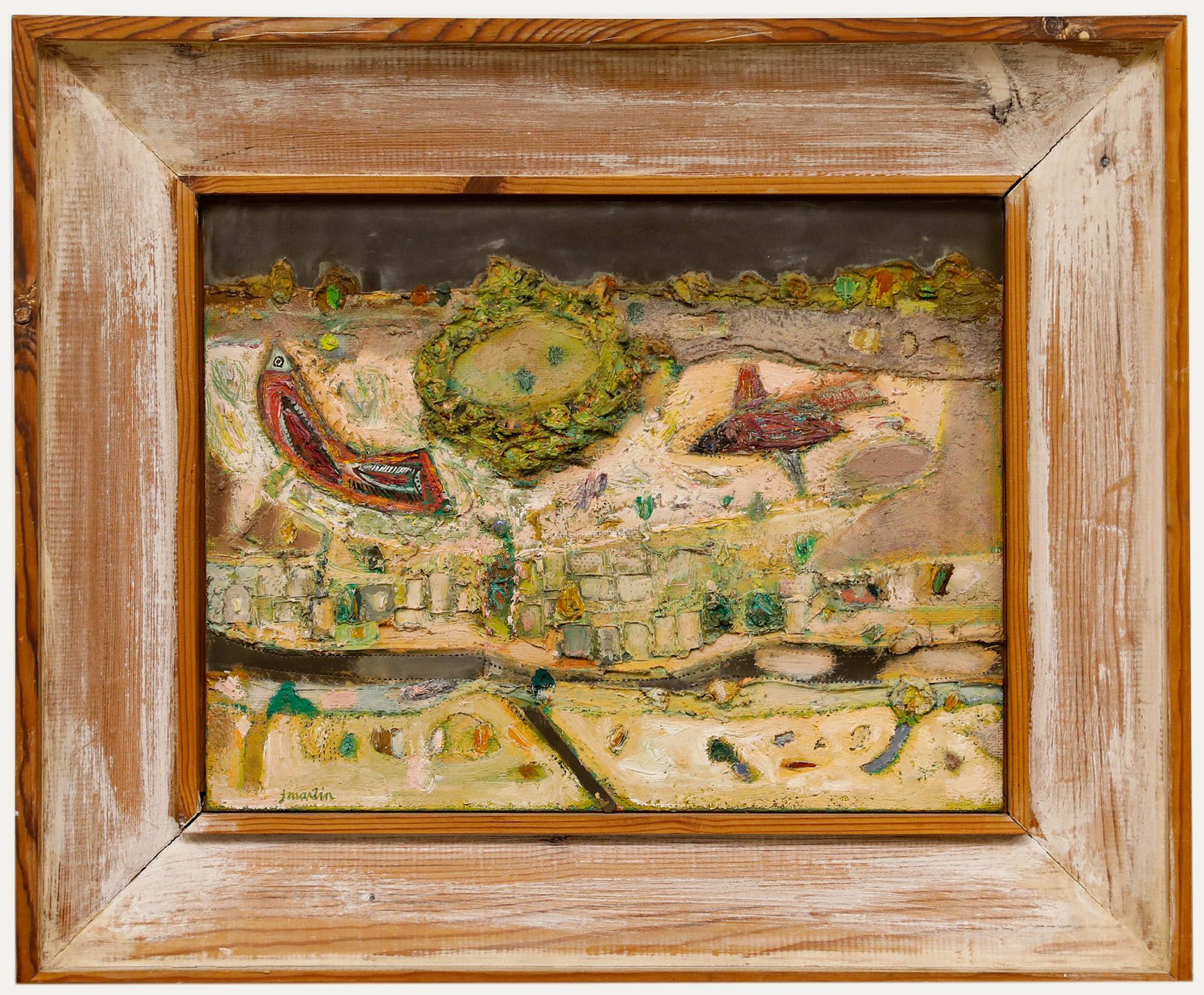 James Martin RWA (1924-2006) - Media mista del XX secolo incorniciata, Paesaggio II - Mixed Media Art di Unknown