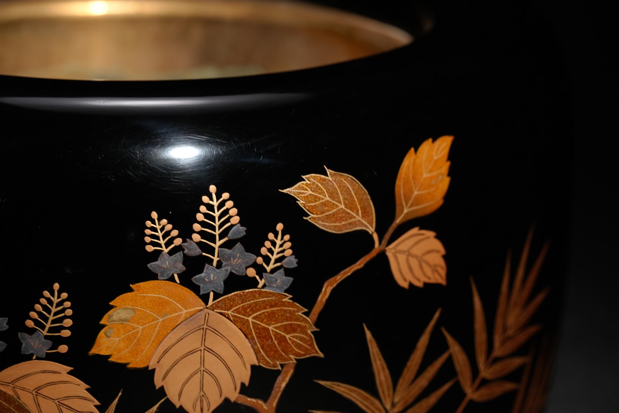 Japanese Lacquer Paulownia and Bamboo Hibachi Fire Bowl - Other Art Style Mixed Media Art by Unknown