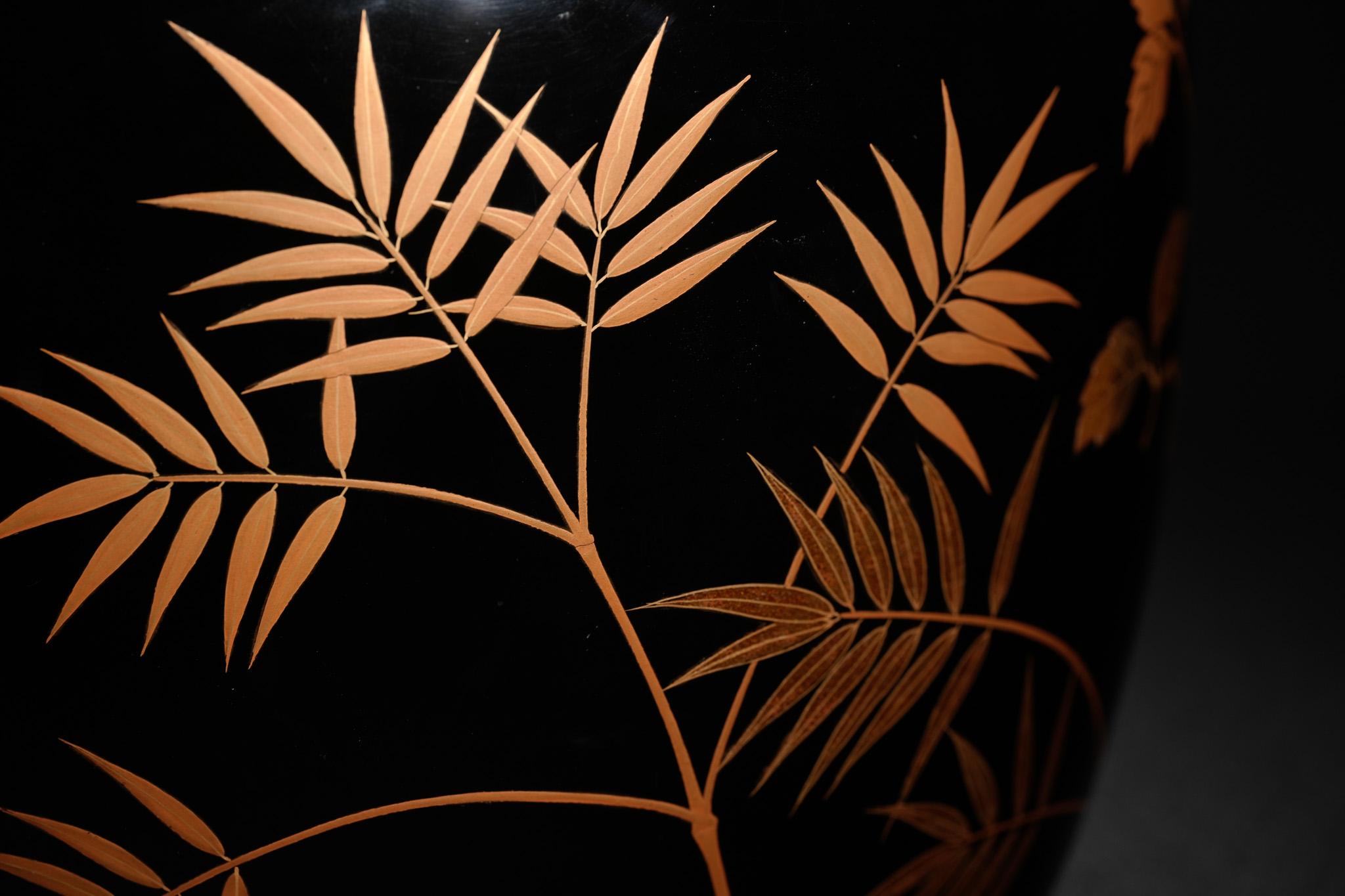 Japanese Lacquer Paulownia and Bamboo Hibachi Fire Bowl For Sale 4