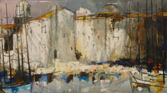 Jean Rolle (1921-2015) - 1969 Tecnica mista, Sur le Port de Saint Tropez