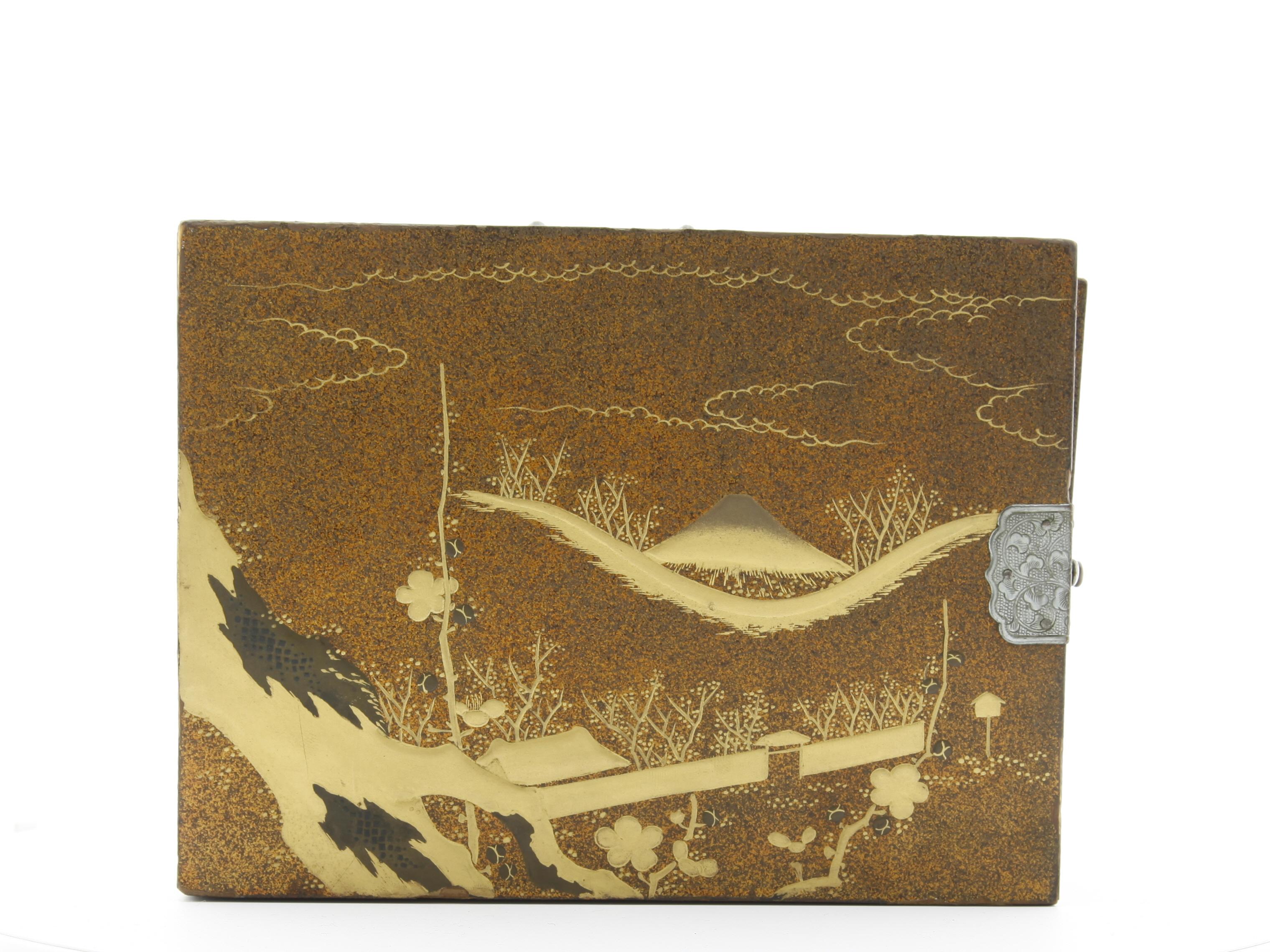 Lacquer Kodansu, Cabinet, Lacquerware, Late 19th Century, Mount Fuji, Japan For Sale 2