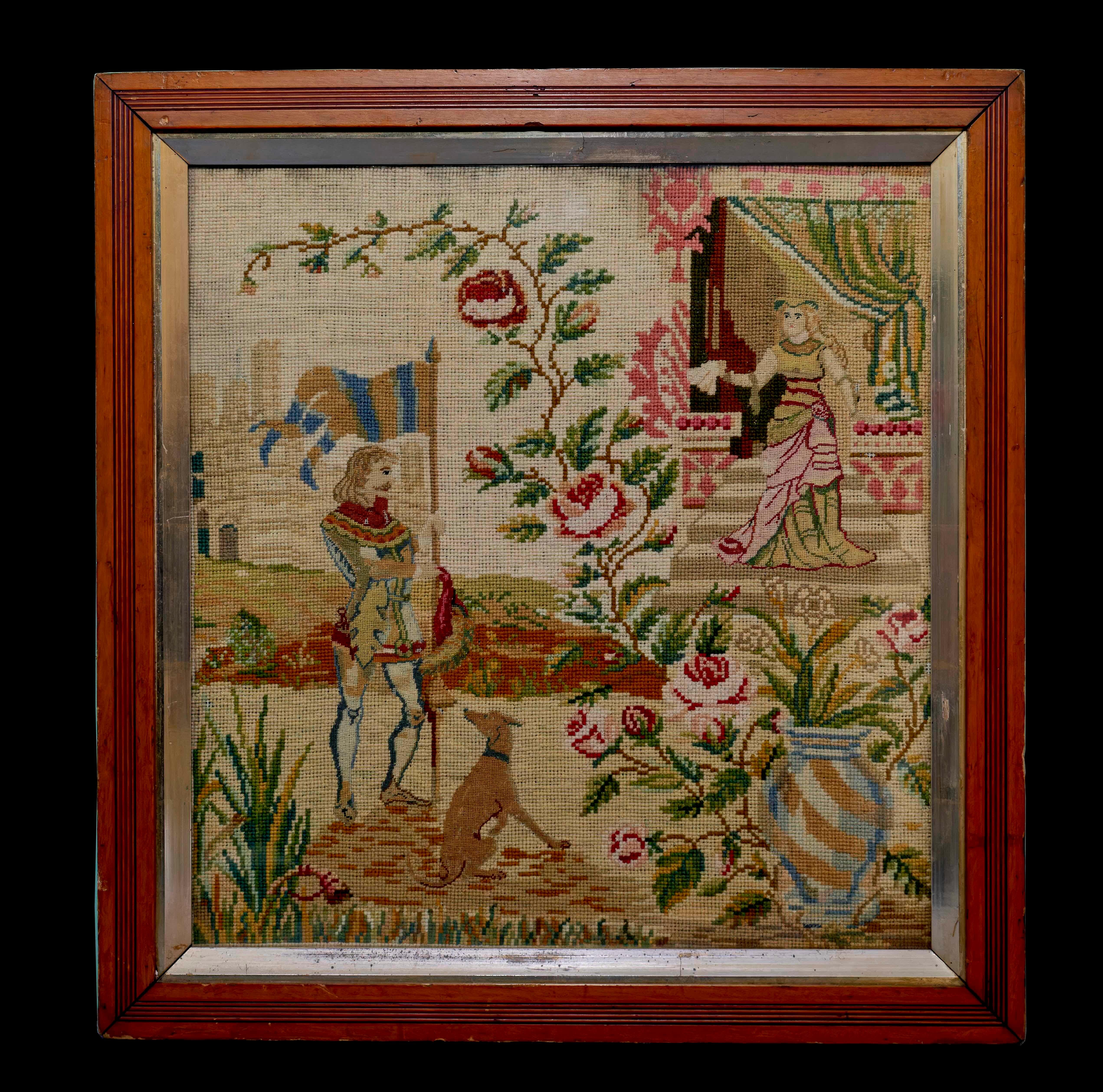 Late 19th Century Needlepoint and Pettypoint Elizabethan Style

Framed Embroidery 

19