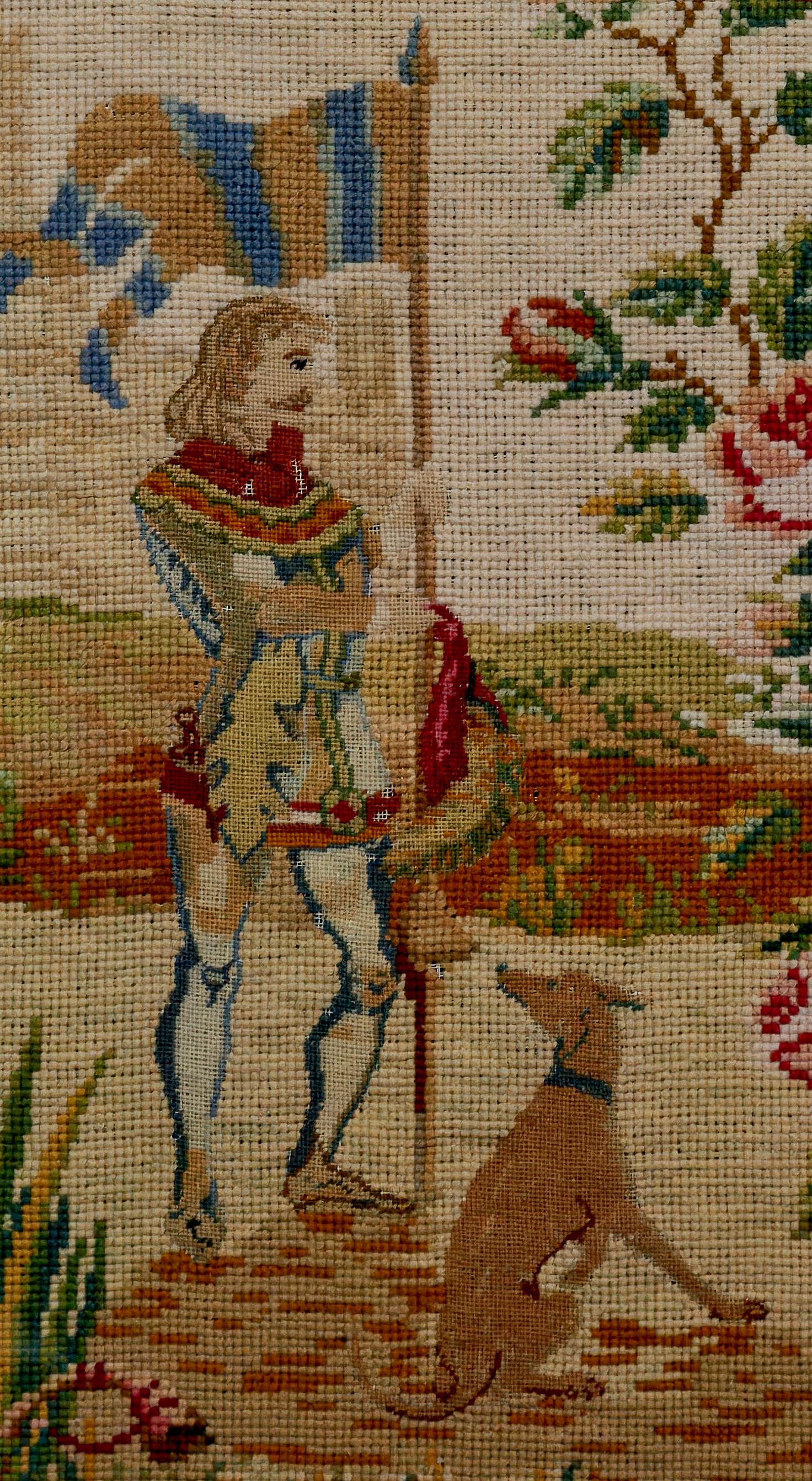 Late 19th Century Needlepoint and Petit Point Elizabethan Style For Sale 2