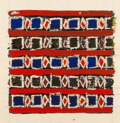Vintage Lines and Squares, Mixed Media by Theo Mendez