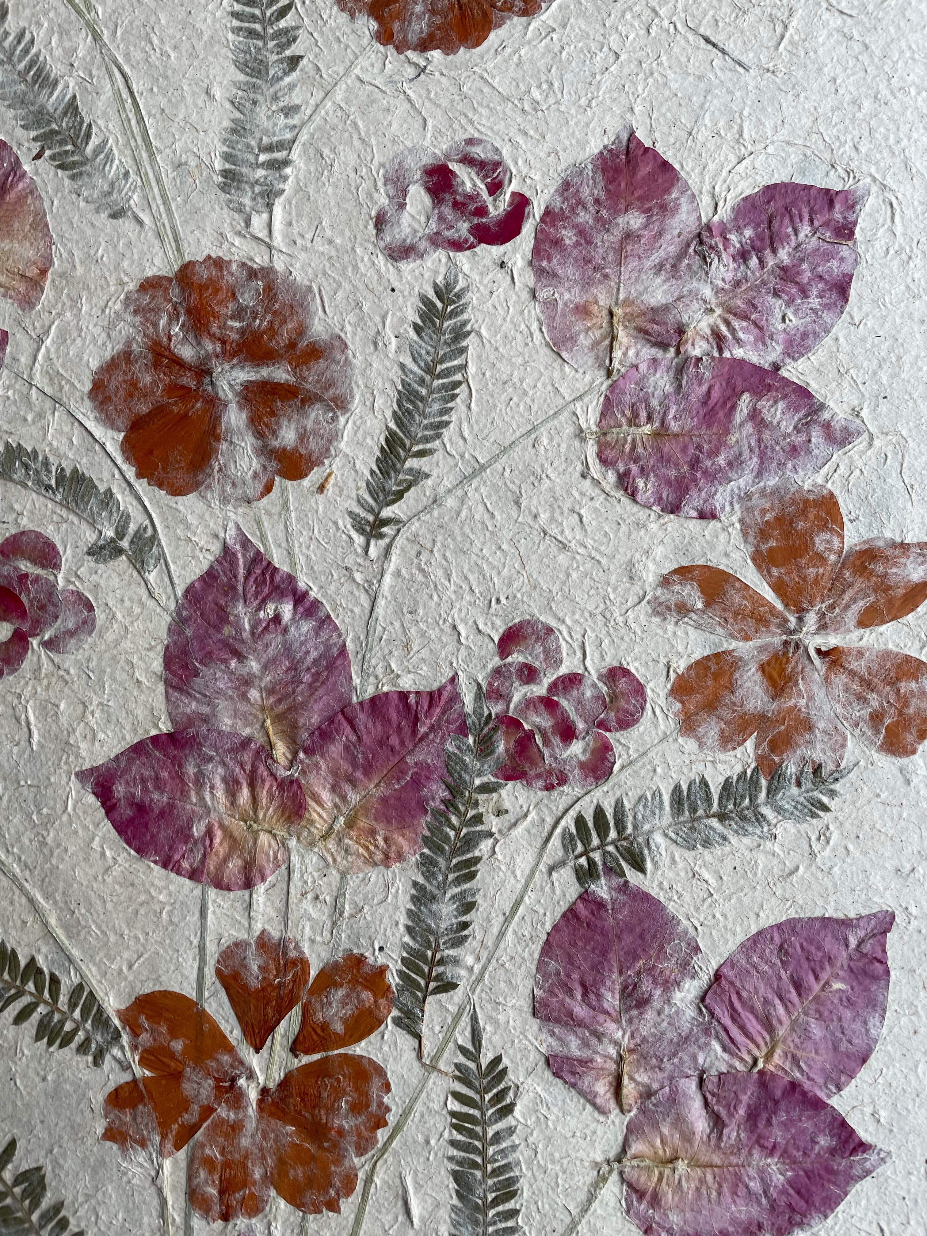 Madagascan Dried Flowers On Hand Made Paper - Outsider Art Art by Unknown