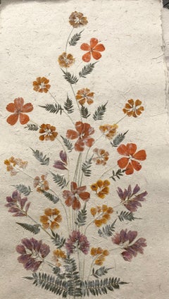 Vintage Madagascan Dried Flowers On Hand Made Paper