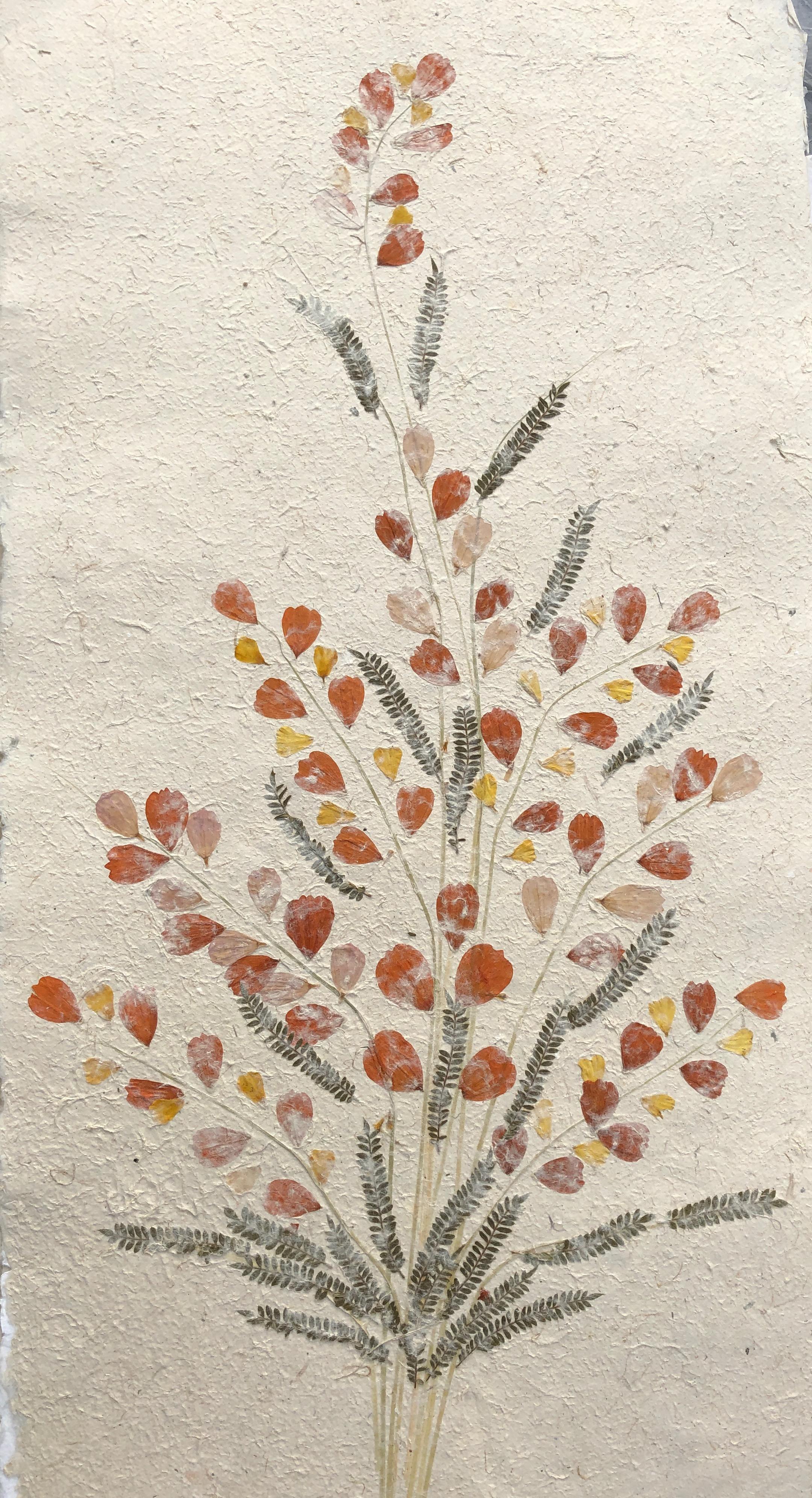 Madagascan Dried Flowers On Hand Made Paper - Art by Unknown
