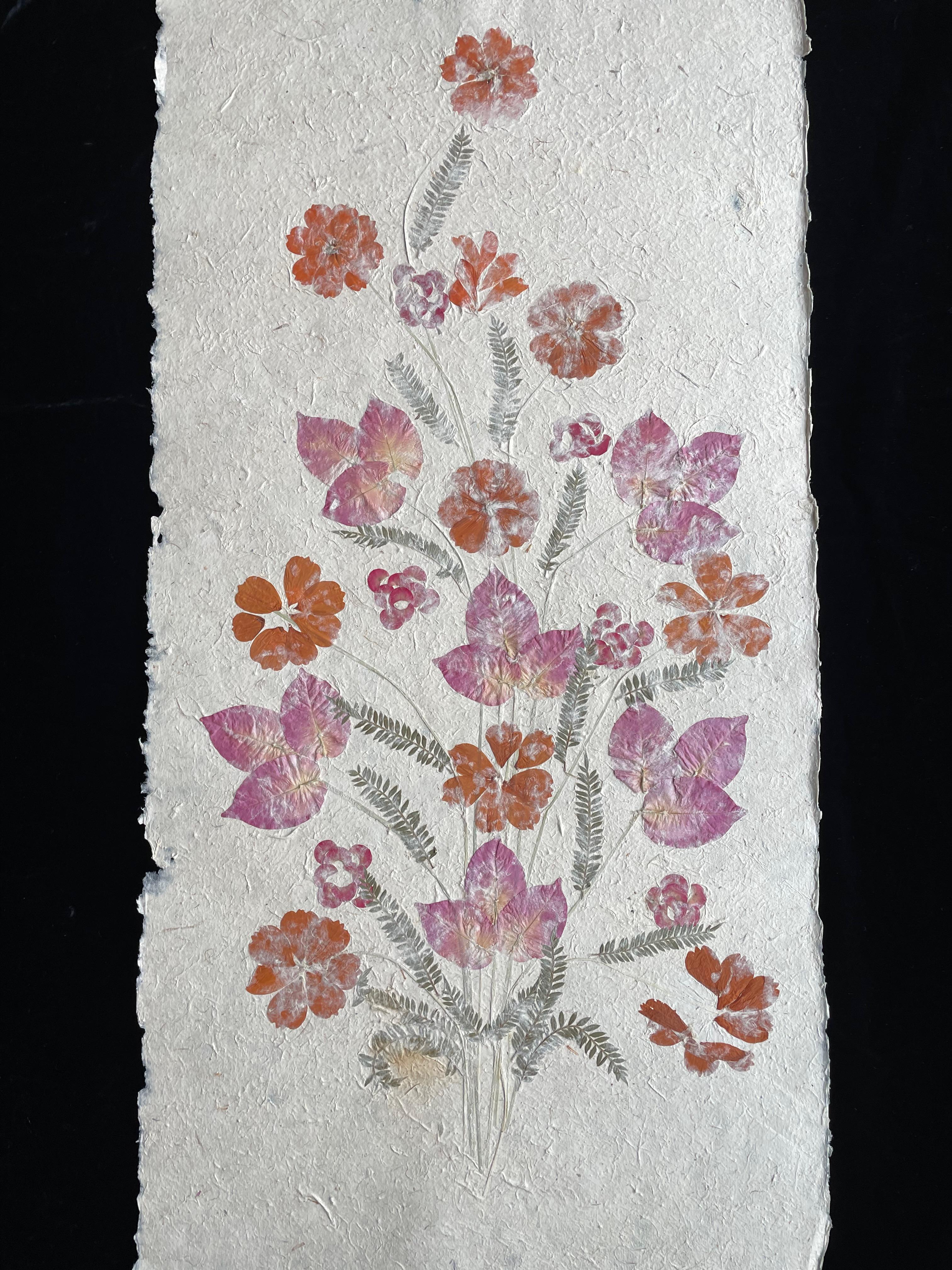 Madagascan Dried Flowers On Hand Made Paper - Art by Unknown