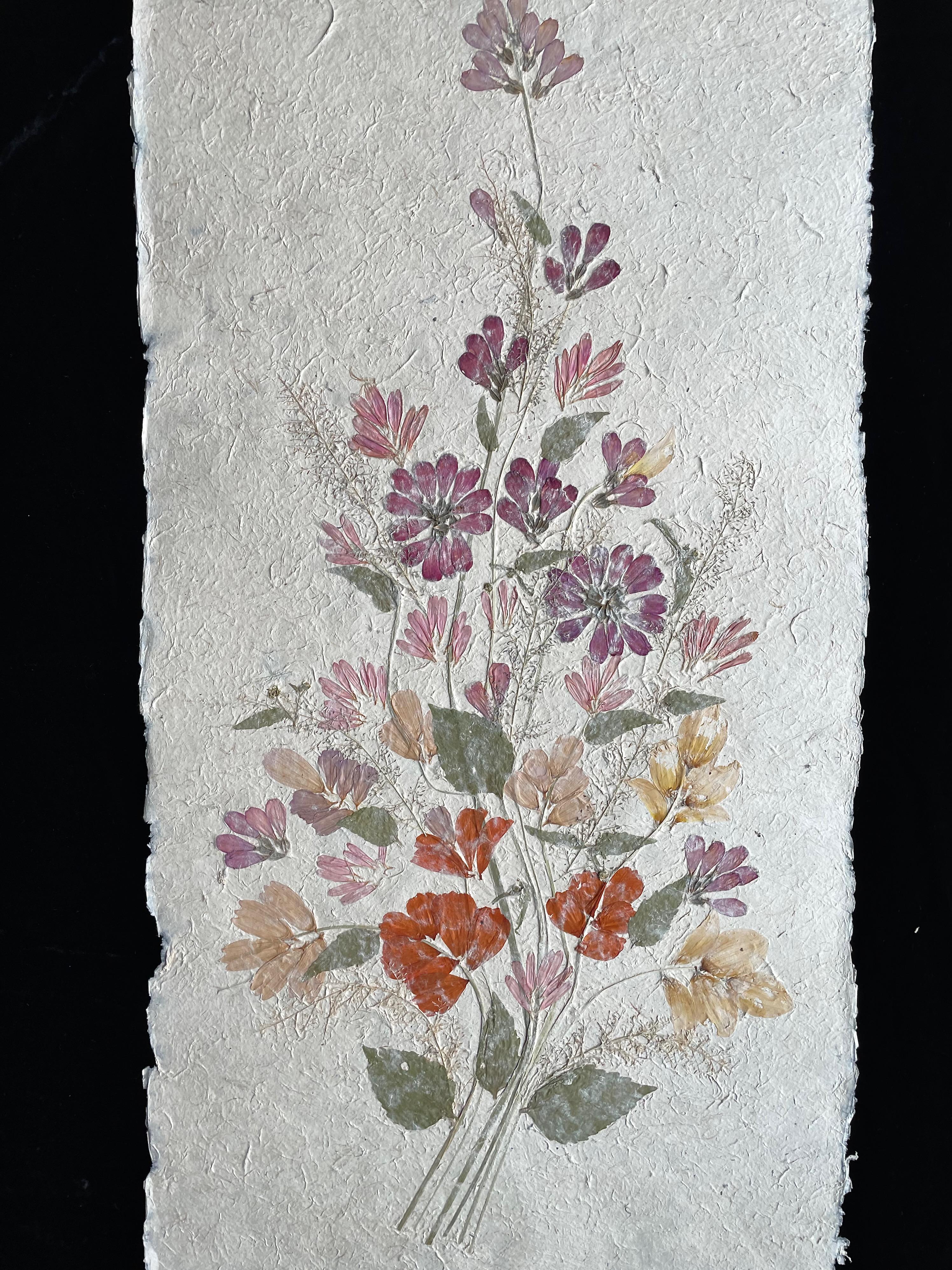 Madagascan Dried Flowers On Hand Made Paper - Art by Unknown