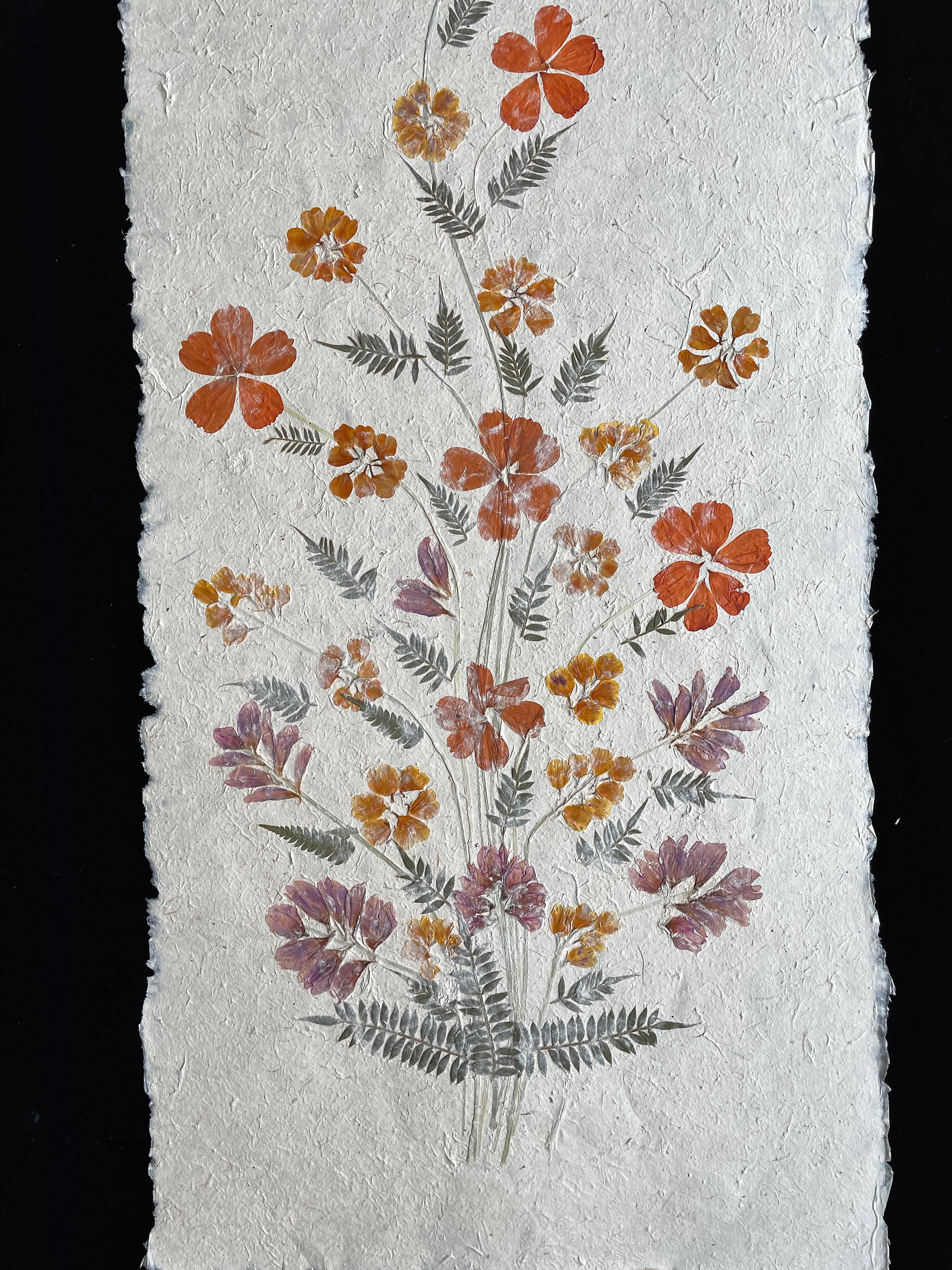 Madagascan Dried Flowers On Hand Made Paper - Art by Unknown