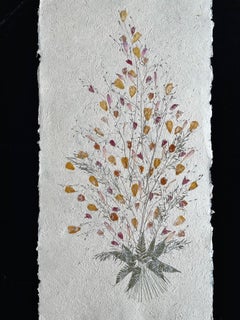 Fleurs séchées Madagascannes sur papier fait main