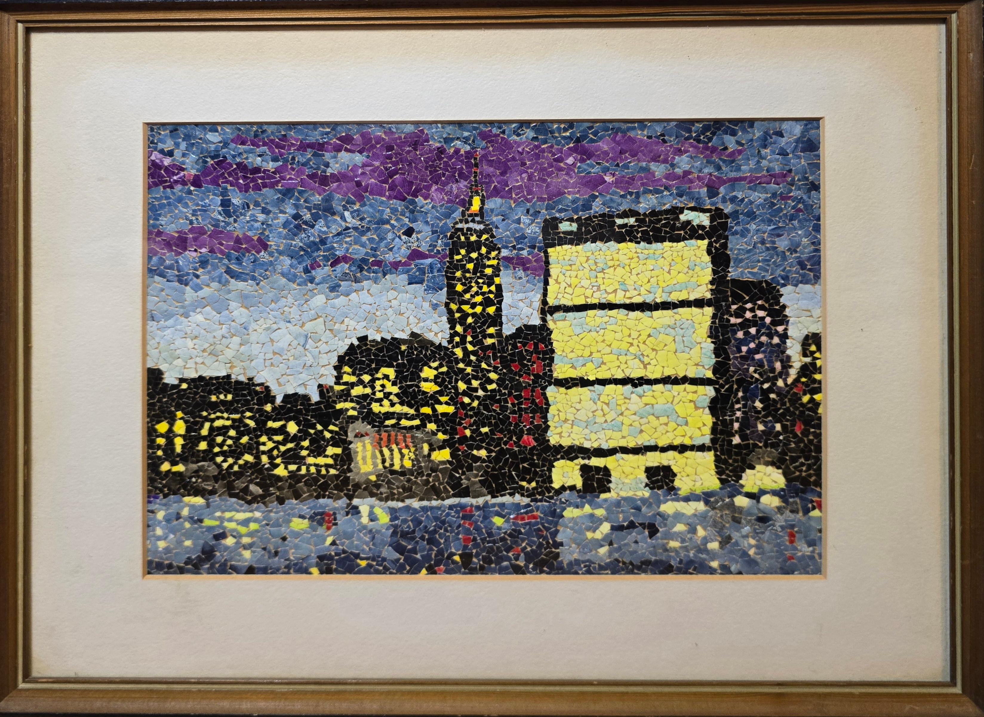 Manhattan Sunset - American Modern Mixed Media Art by Unknown