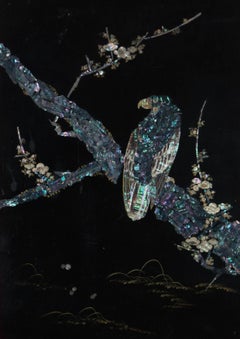 Mid 20th Century Mixed Media - Bird of Prey on Tree