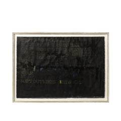 Mid-Century Abstract Mixed Media Text Art Piece on Paper