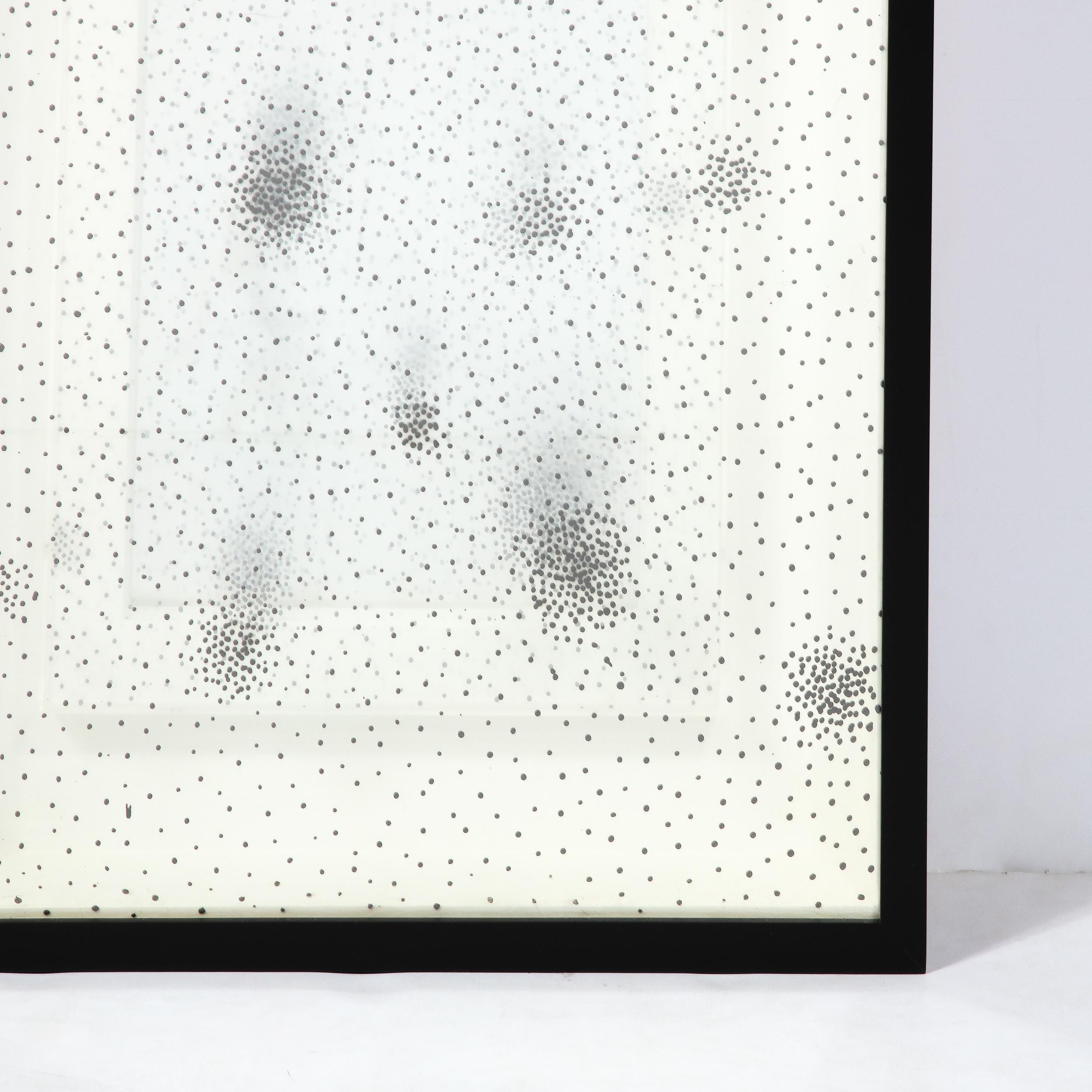 Mid Century Modern Dimensional Ink on Acetate Stippled Op Art Mixed Media Work For Sale 2