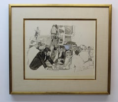 Mixed Media Painting of Frank Sinatra backstage