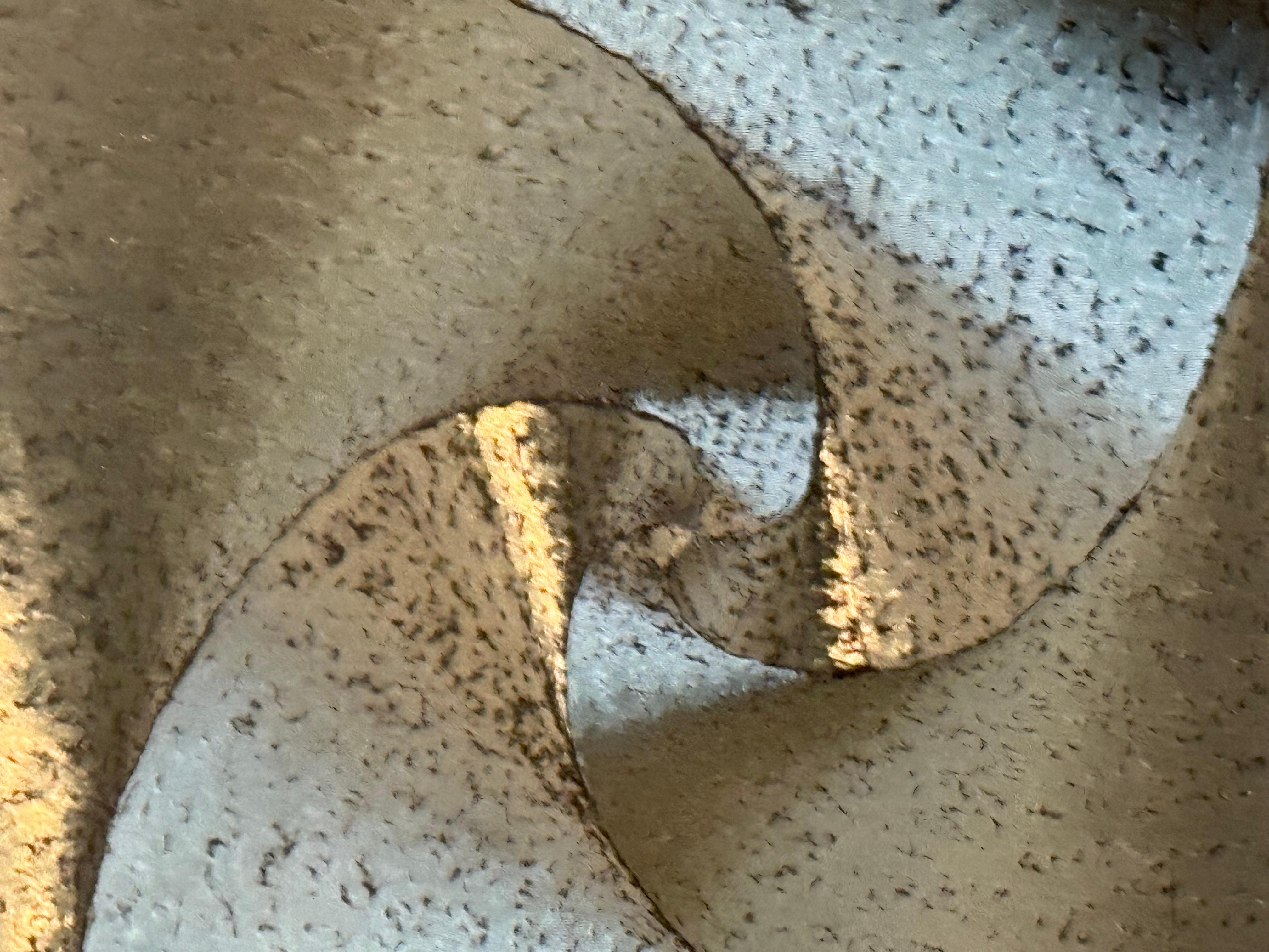 Monochromatic Spiral Reflecting Aluminium Square Artwork For Sale 3