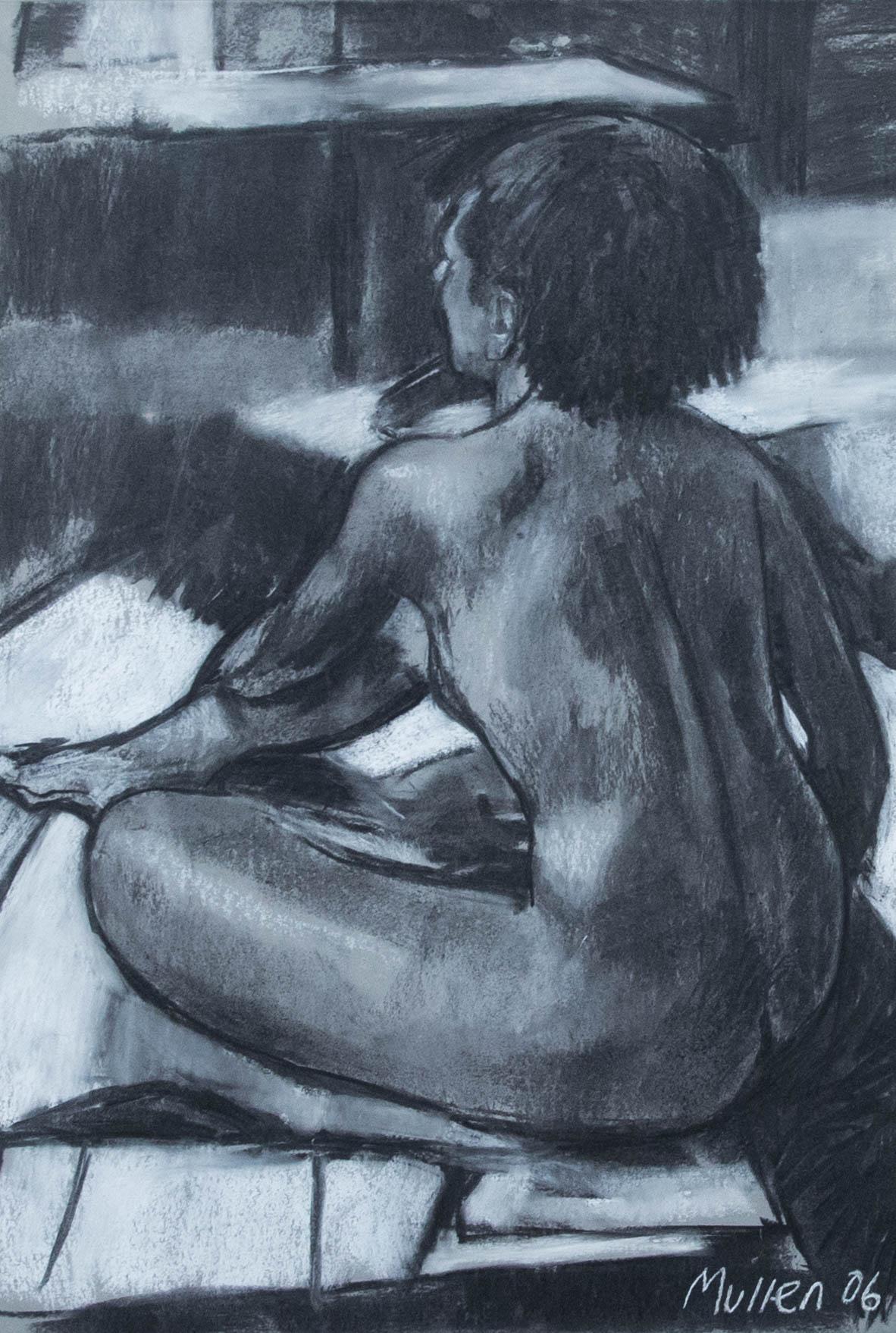 Tonal work in charcoal and chalk. Signed to the lower right and dated '06. Presented in a large contemporary frame with a crisp white mount. On paper.
