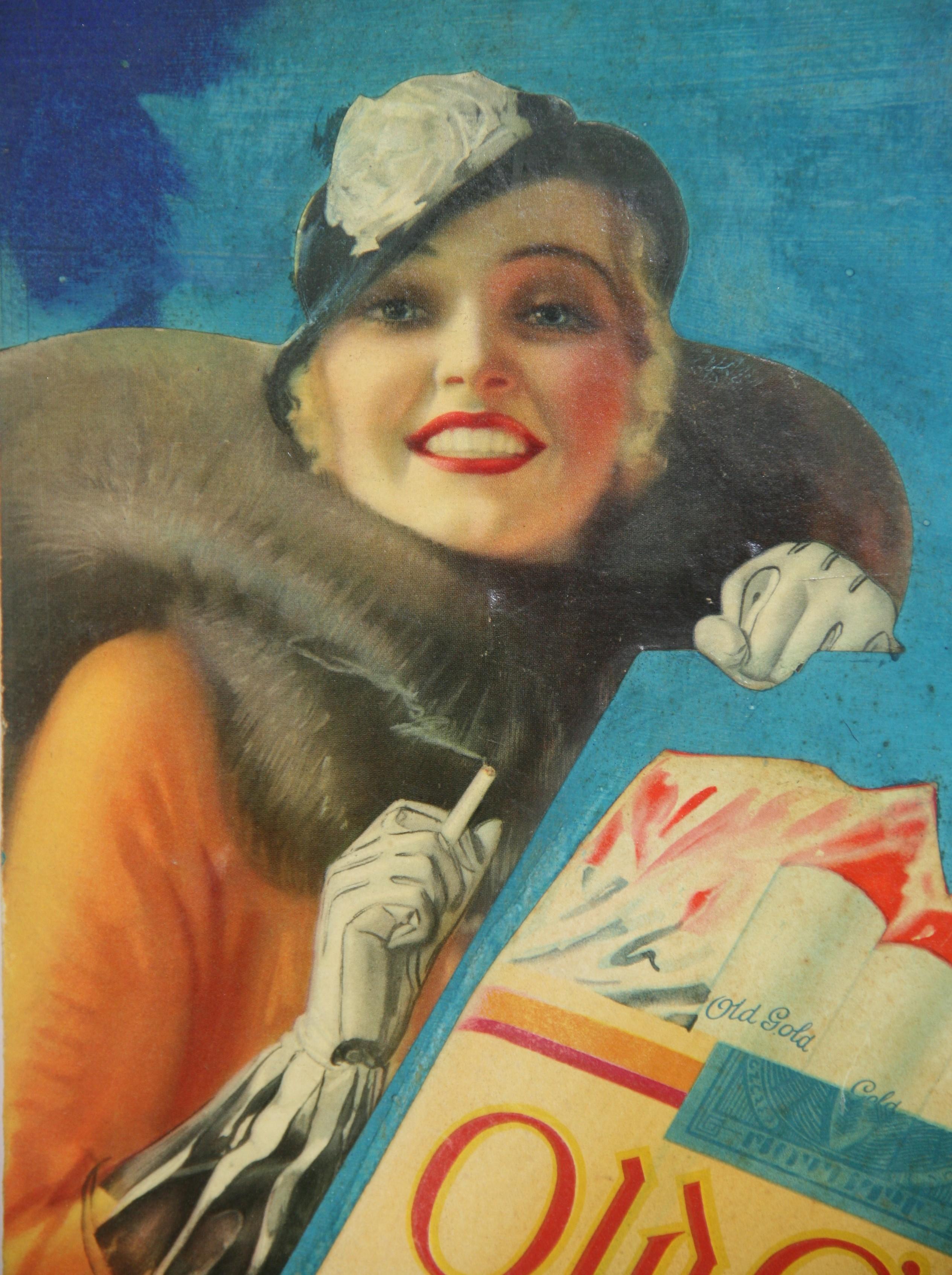 Collage publicitario de cigarrillos Old Gold 1956 en venta 1