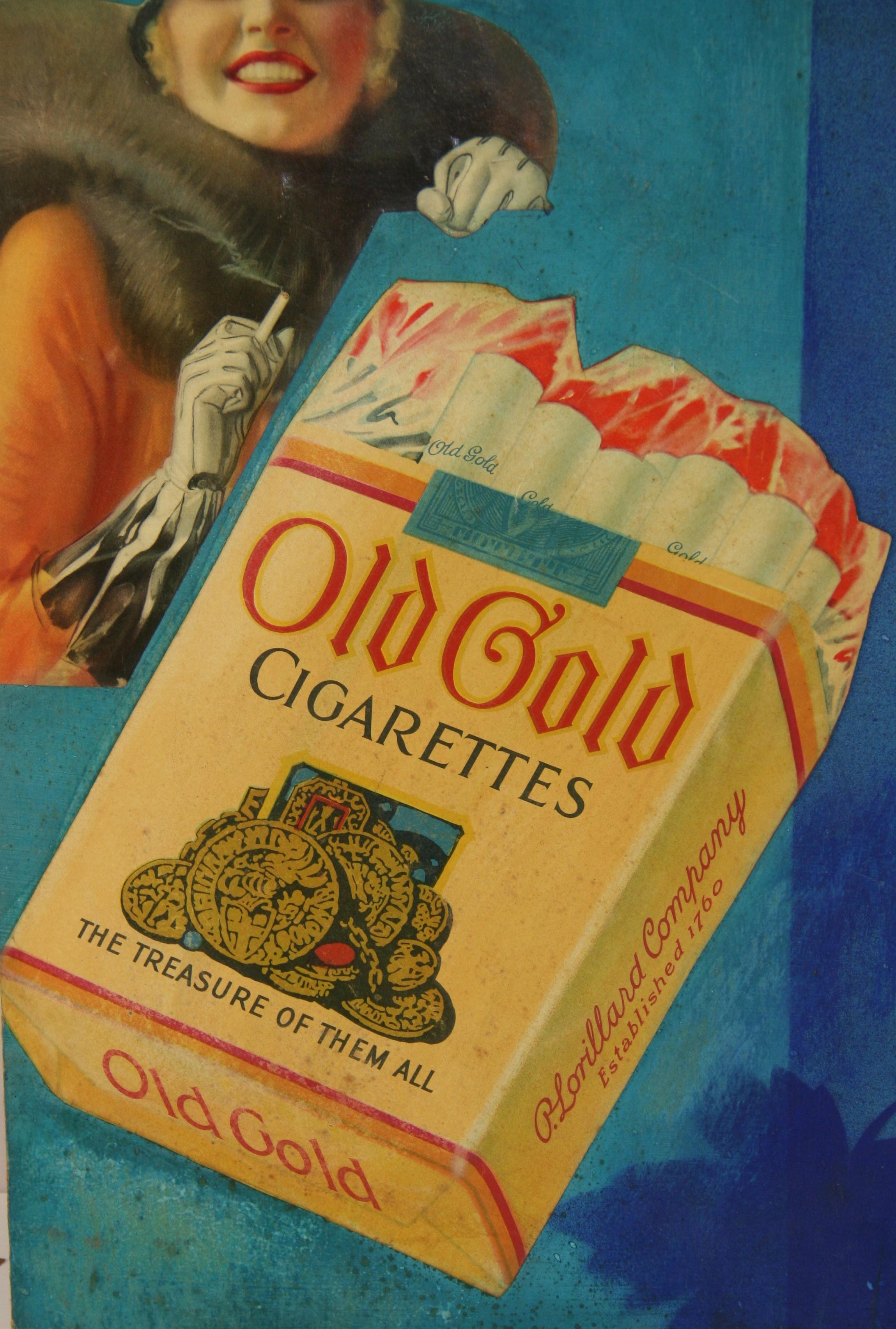 Collage publicitario de cigarrillos Old Gold 1956 en venta 2