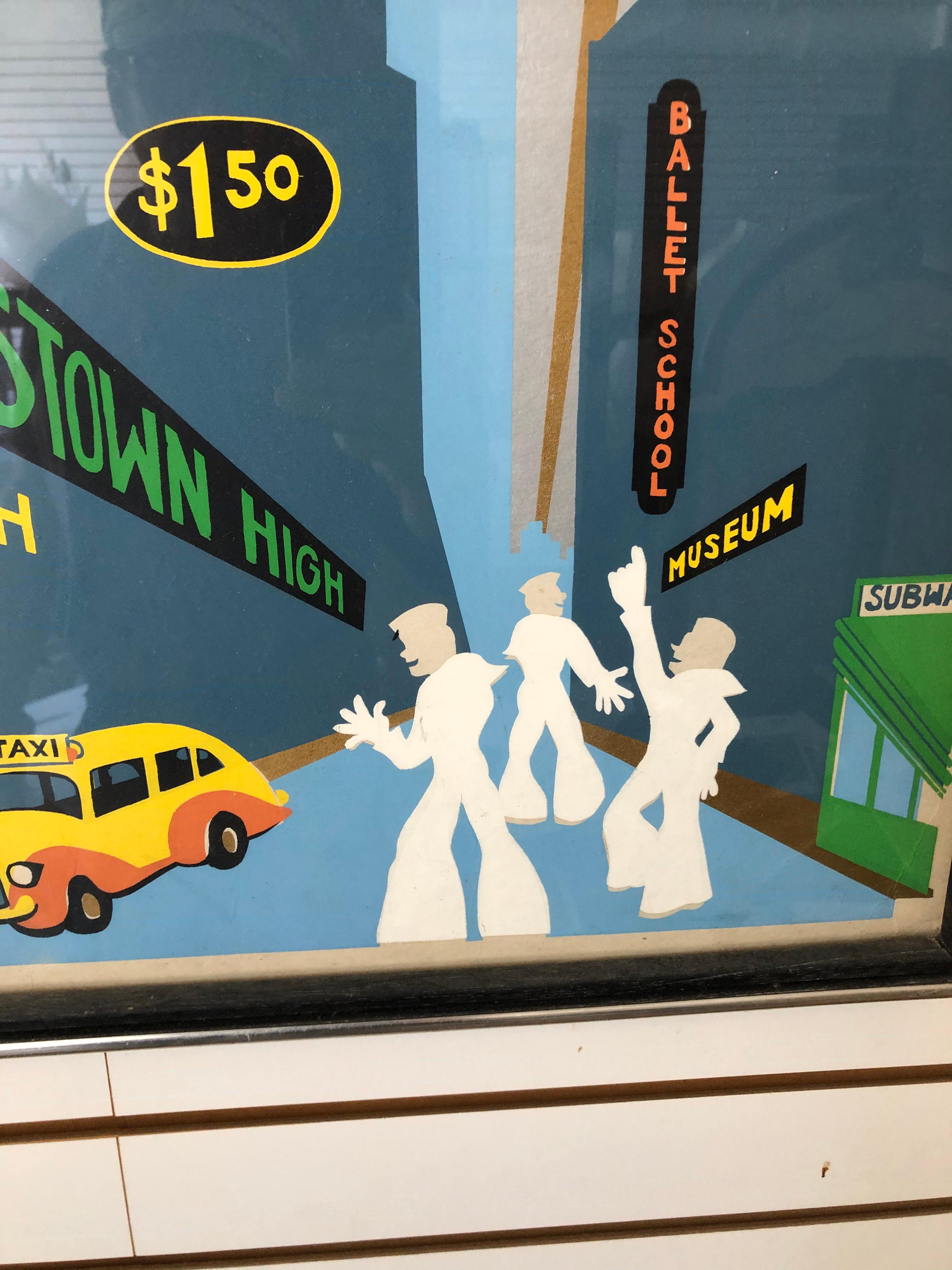 Un prototipo de arte original realmente genial, probablemente para un póster publicitario de la exposición. Técnica mixta sobre tabla de artista. Mide 24 por 18 y el marco mide 25 por 19. ¡Gran pieza de decoración!
