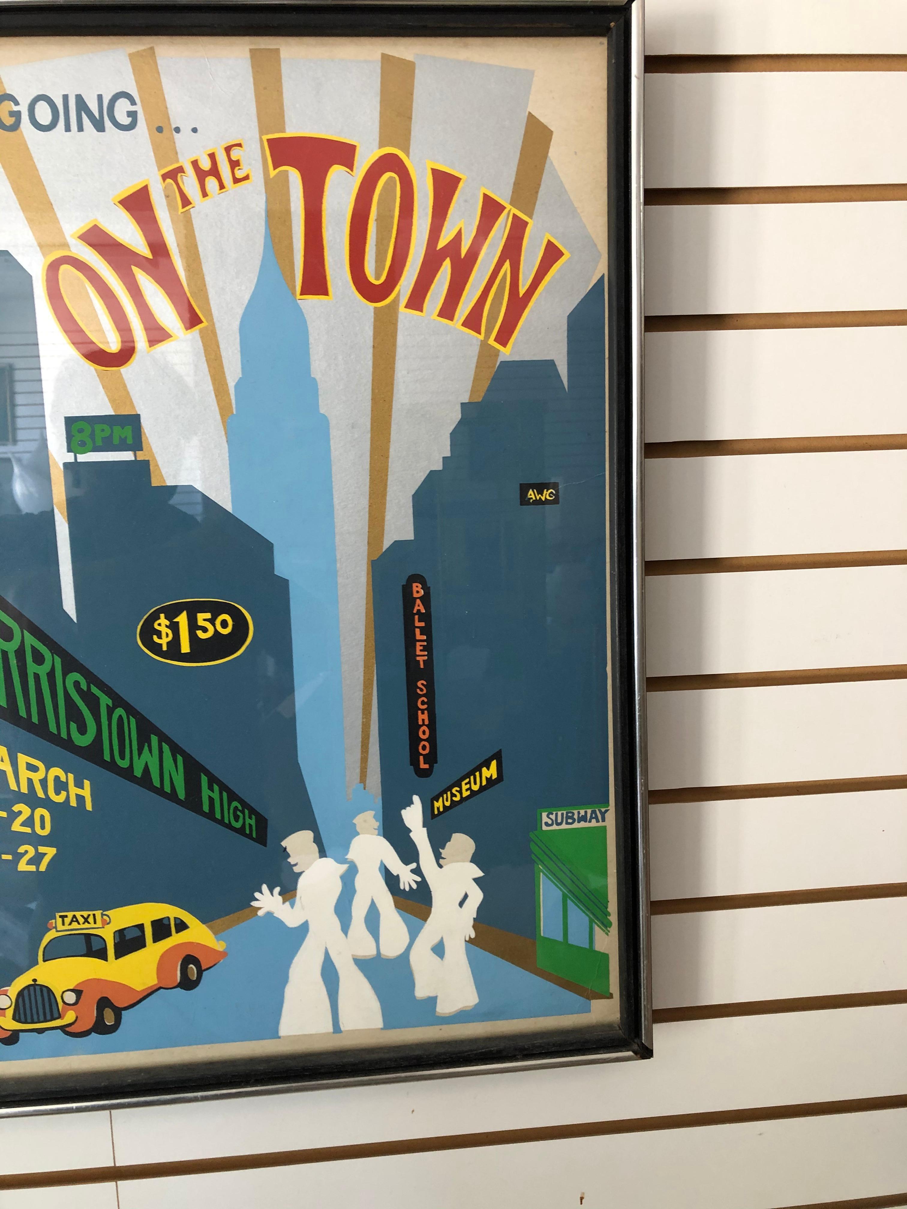 On The Town Original  Theaterkunst von Manhattan im Angebot 2