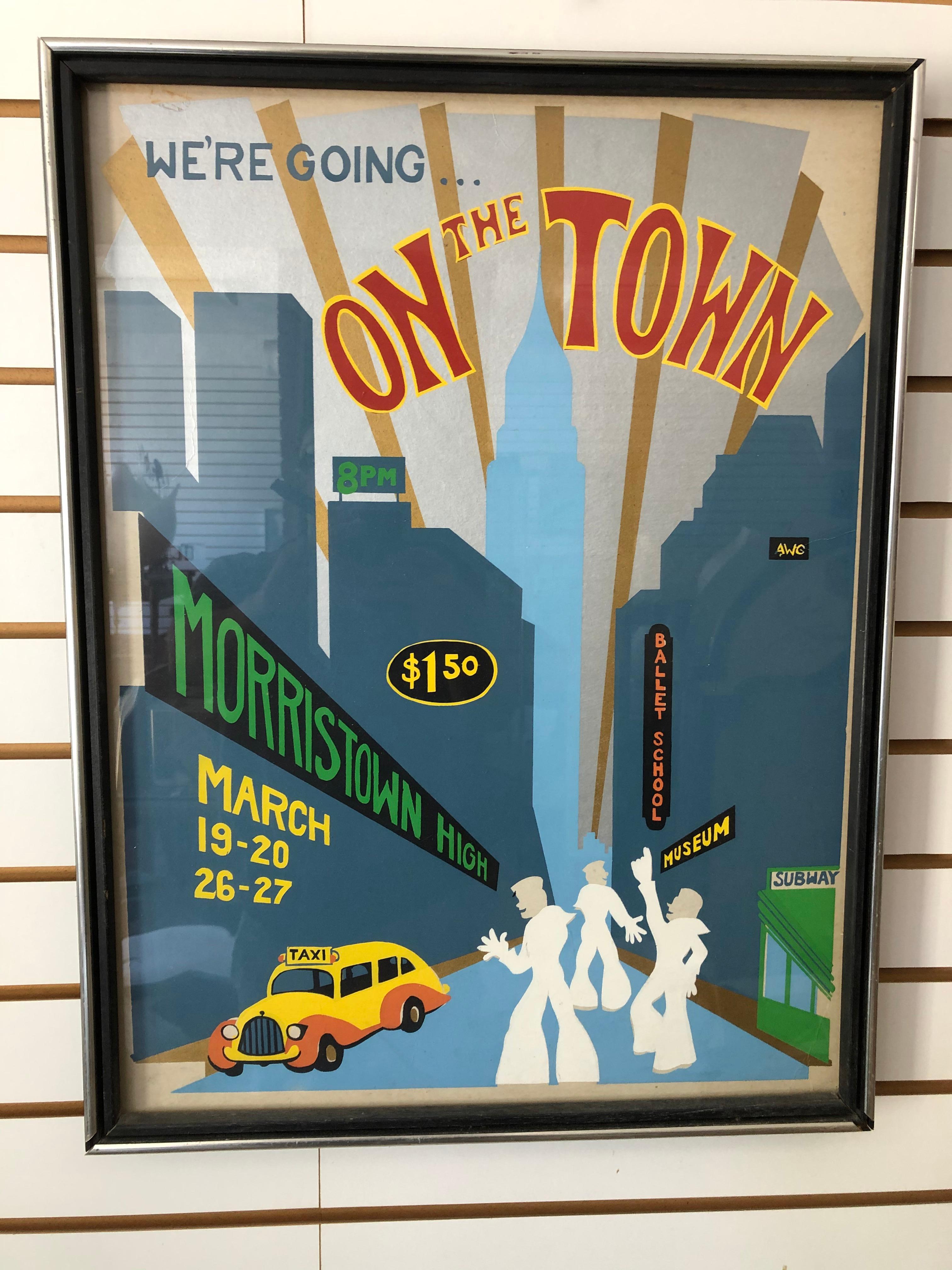 On The Town Original  Theatre Art of Manhattan - Mixed Media Art by Unknown