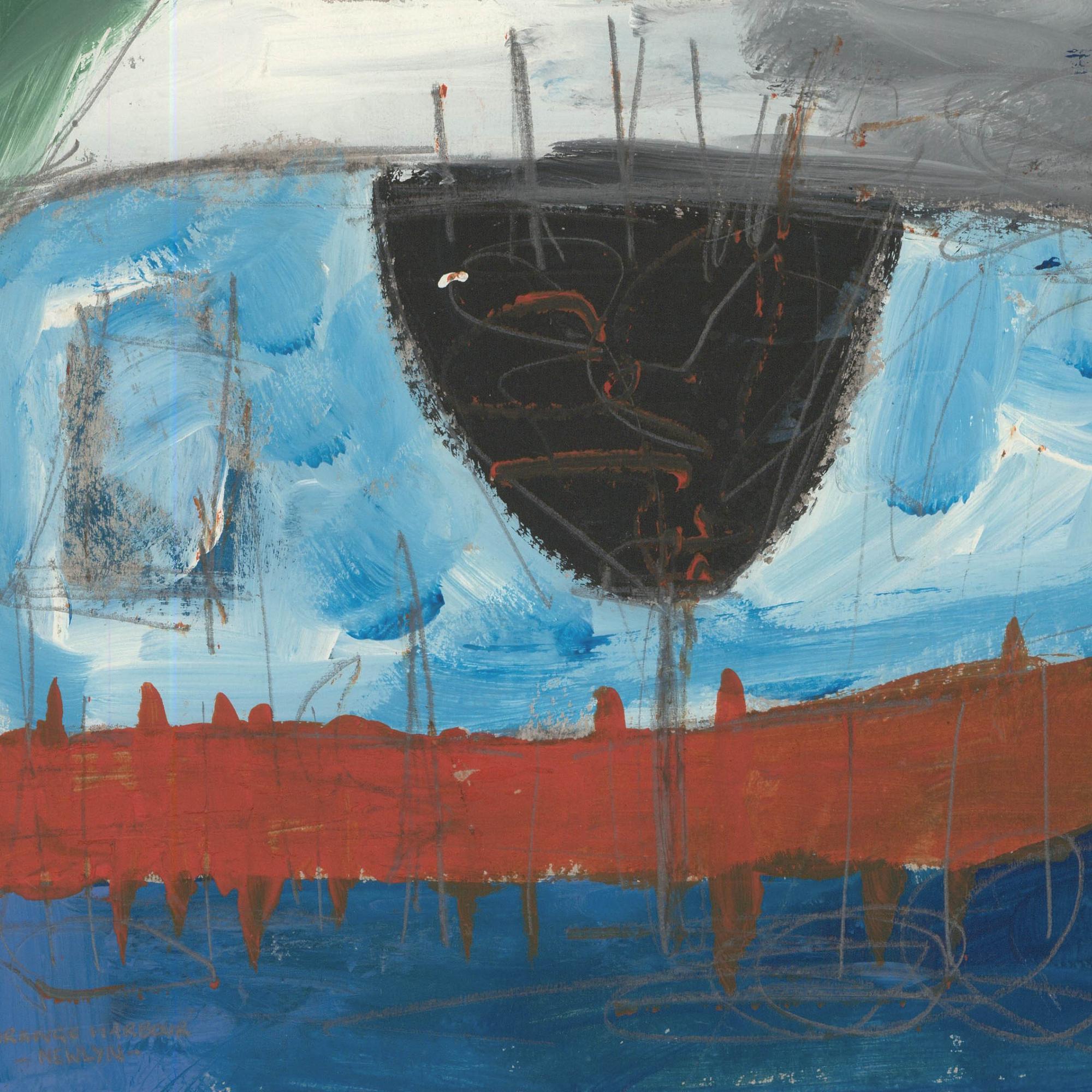 Onslow Sykes (1953-2017) - Newlyn School Mixed Media, Orange Harbour en vente 1