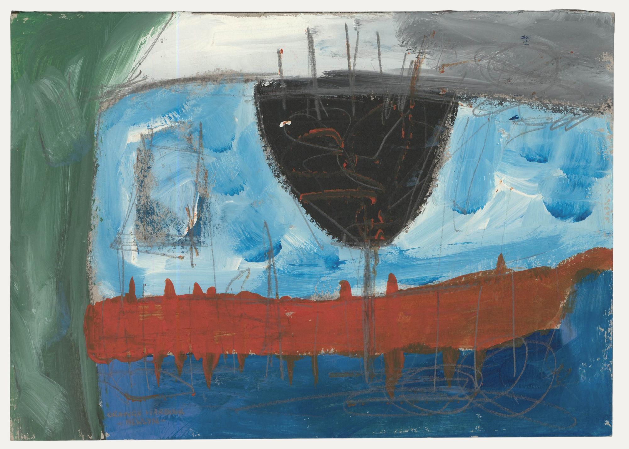 Onslow Sykes (1953-2017) - Newlyn School Mixed Media, Orange Harbour - Mixed Media Art de Unknown