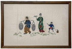 Vintage Oriental Scene - Original Batik on paper - Mid-20th Century