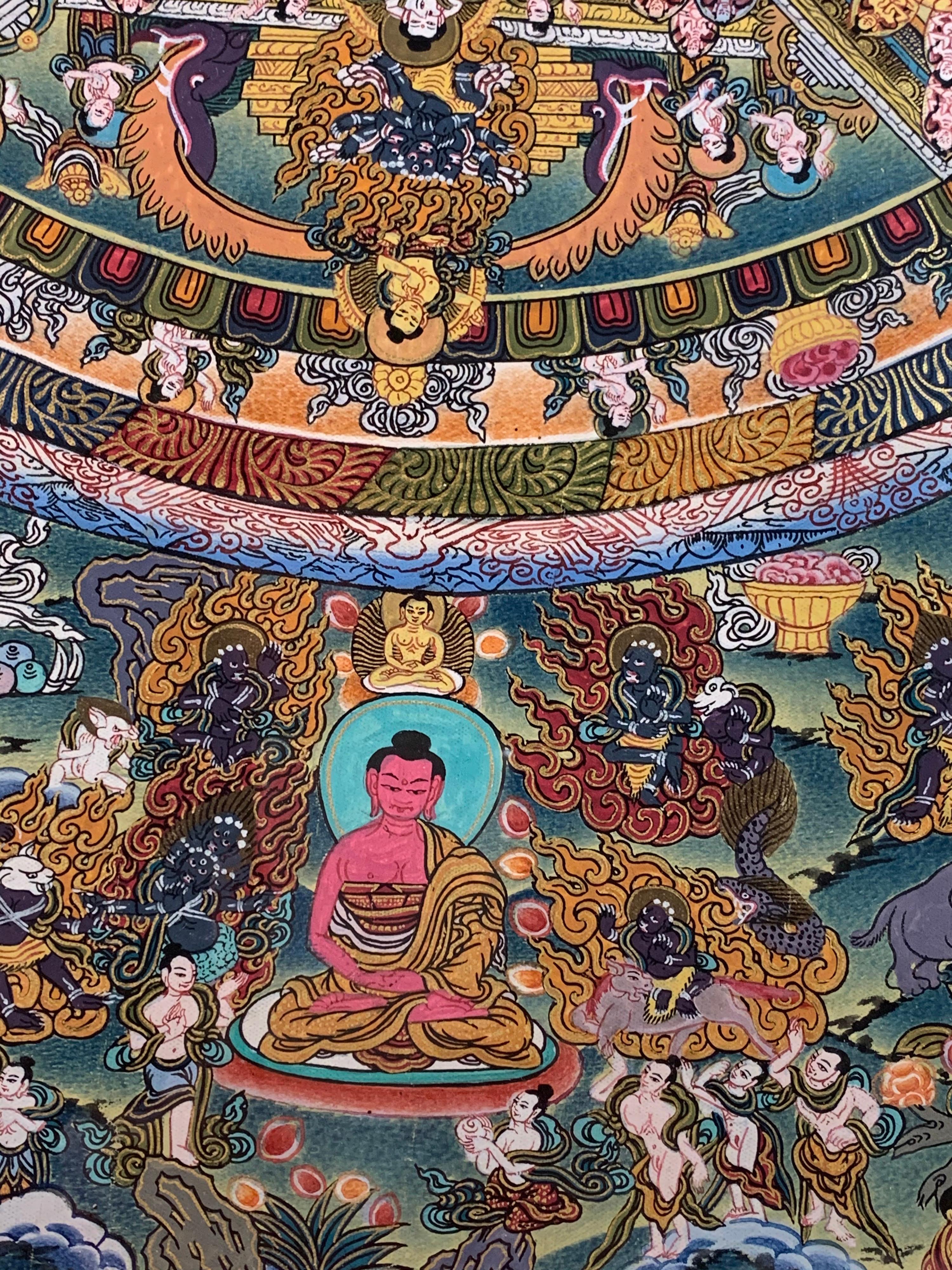 Thangka Mandala originale sur toile en vente 9
