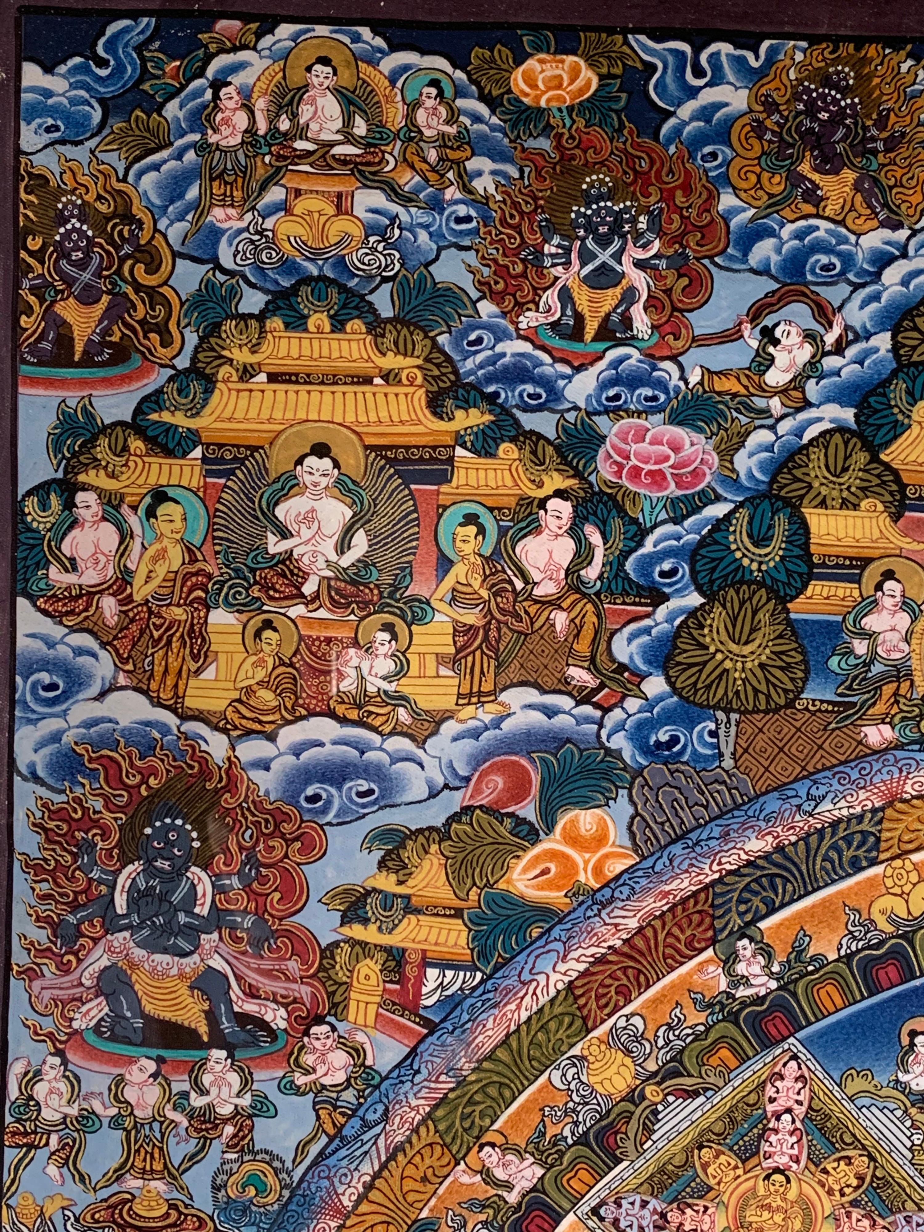 Thangka Mandala originale sur toile en vente 4