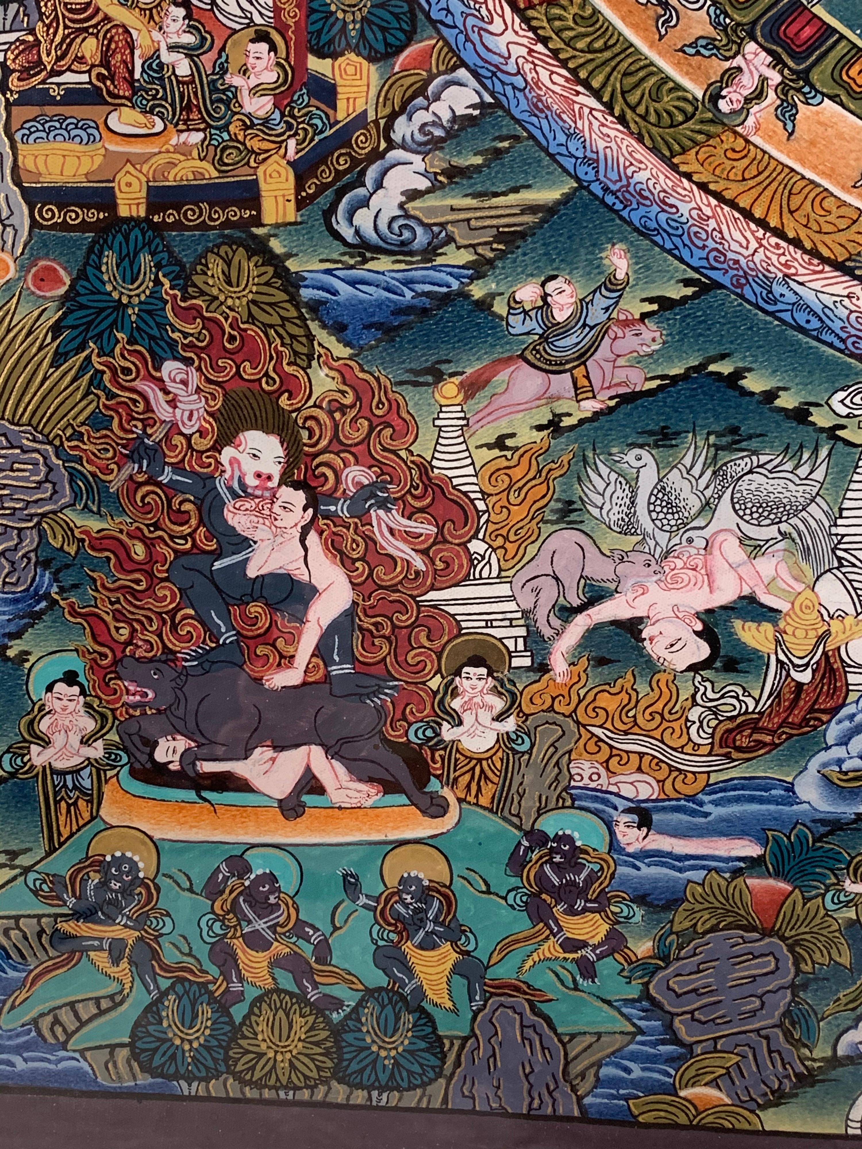 original Mandala Thangka on Canvas For Sale 2