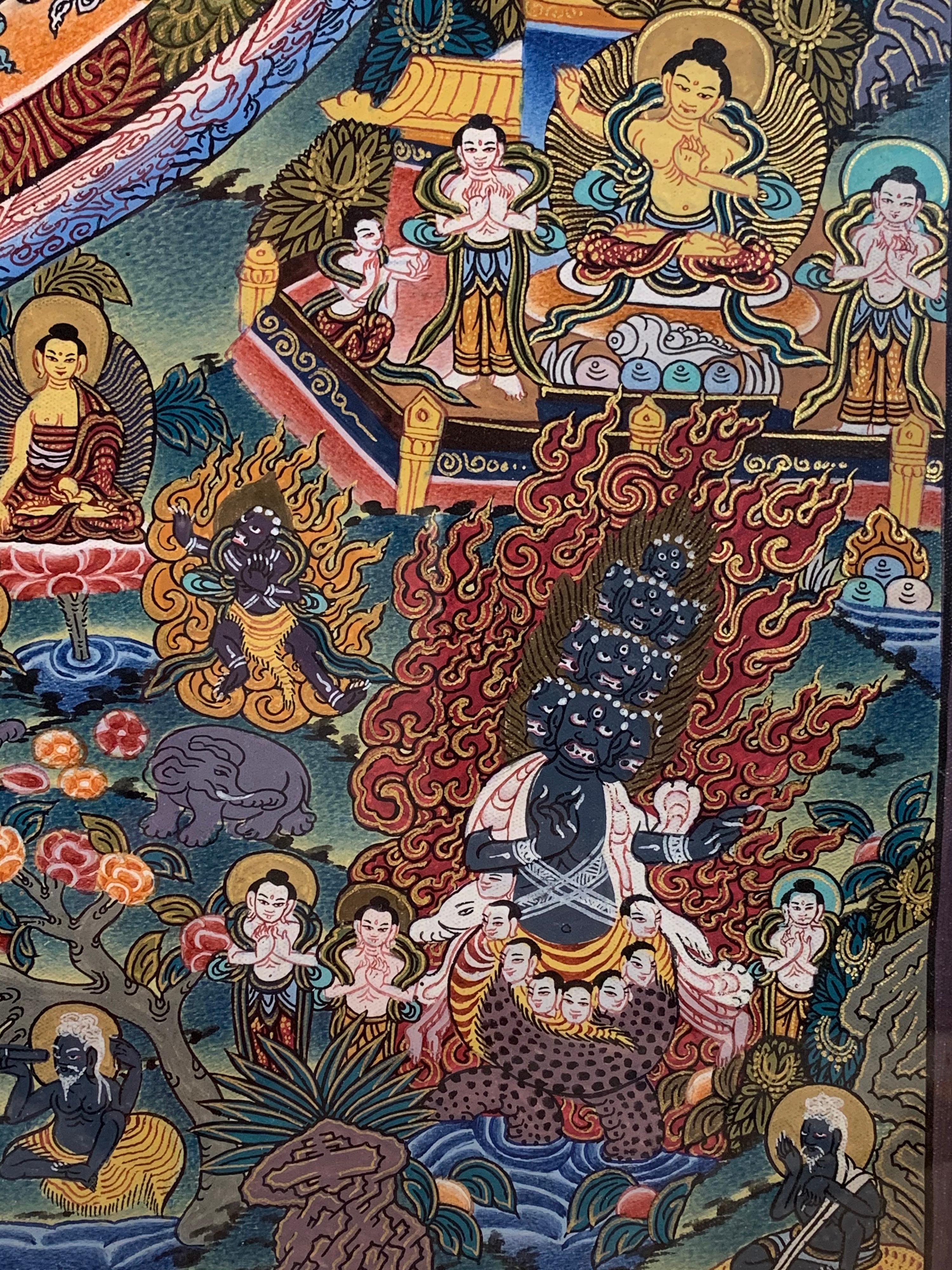 Thangka Mandala originale sur toile en vente 6