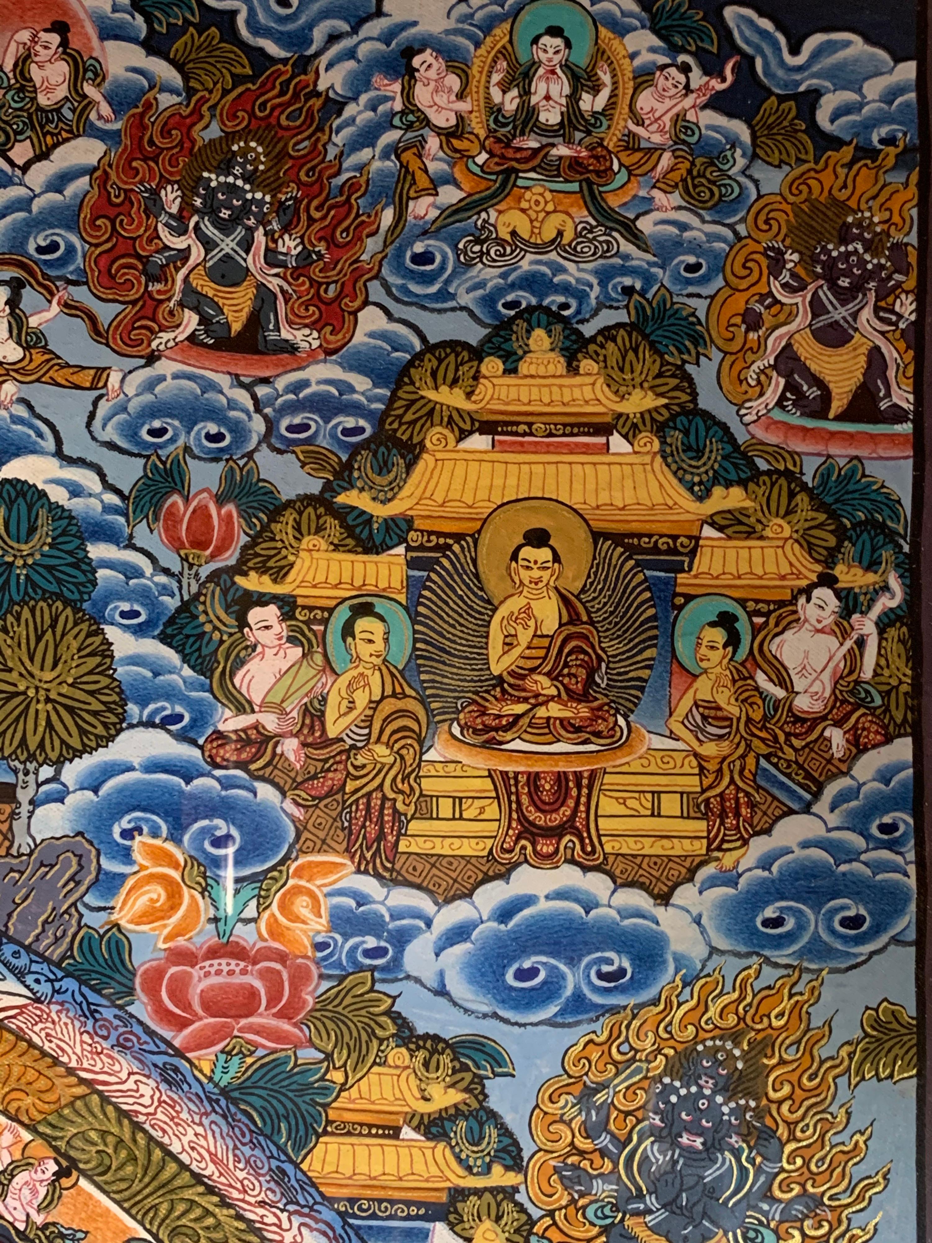 original Mandala Thangka on Canvas For Sale 4