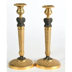Pair of Empire period candlesticks