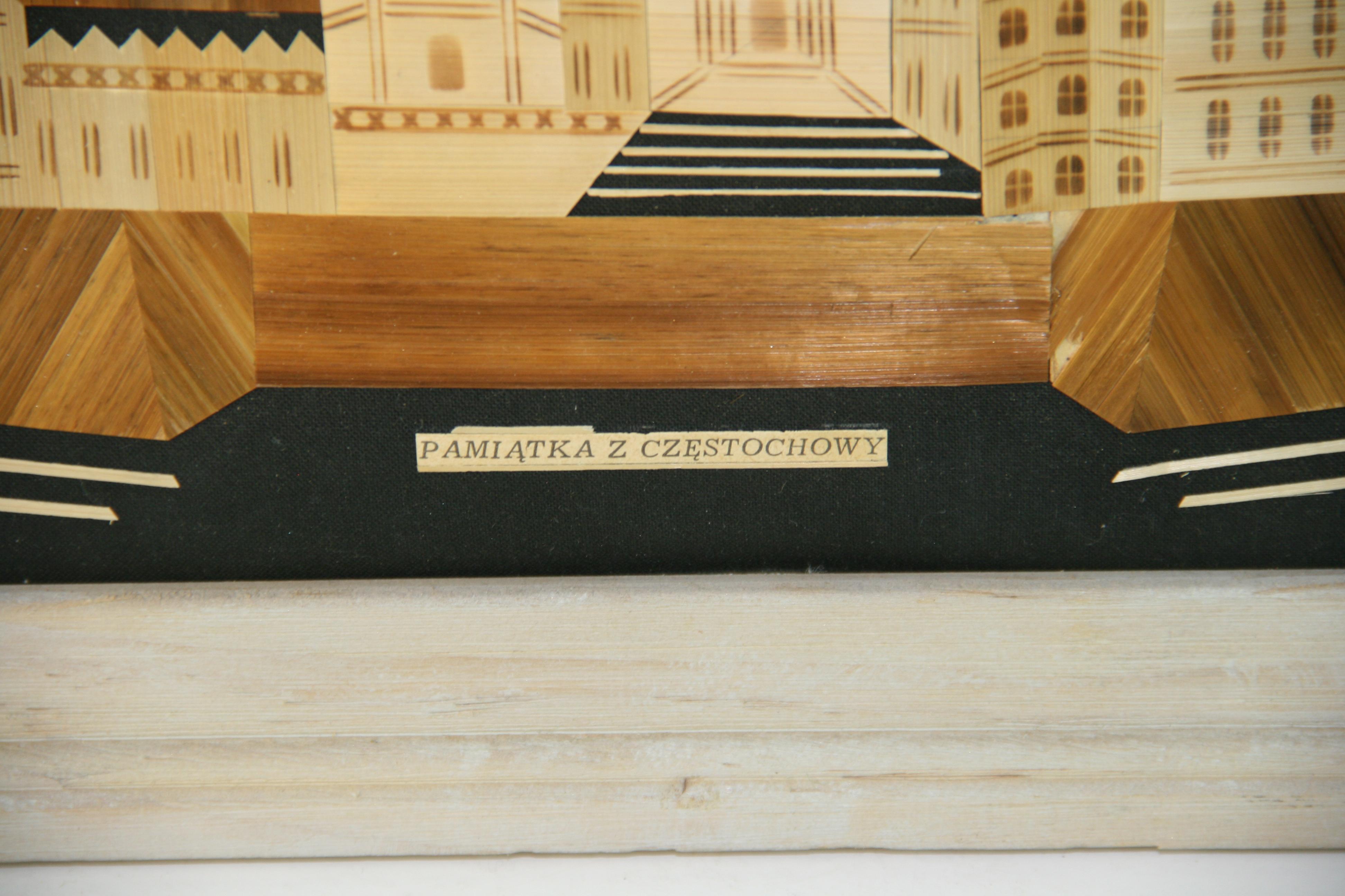 Iglesia polaca de la Virgen Negra Collage de chapa de madera en venta 6