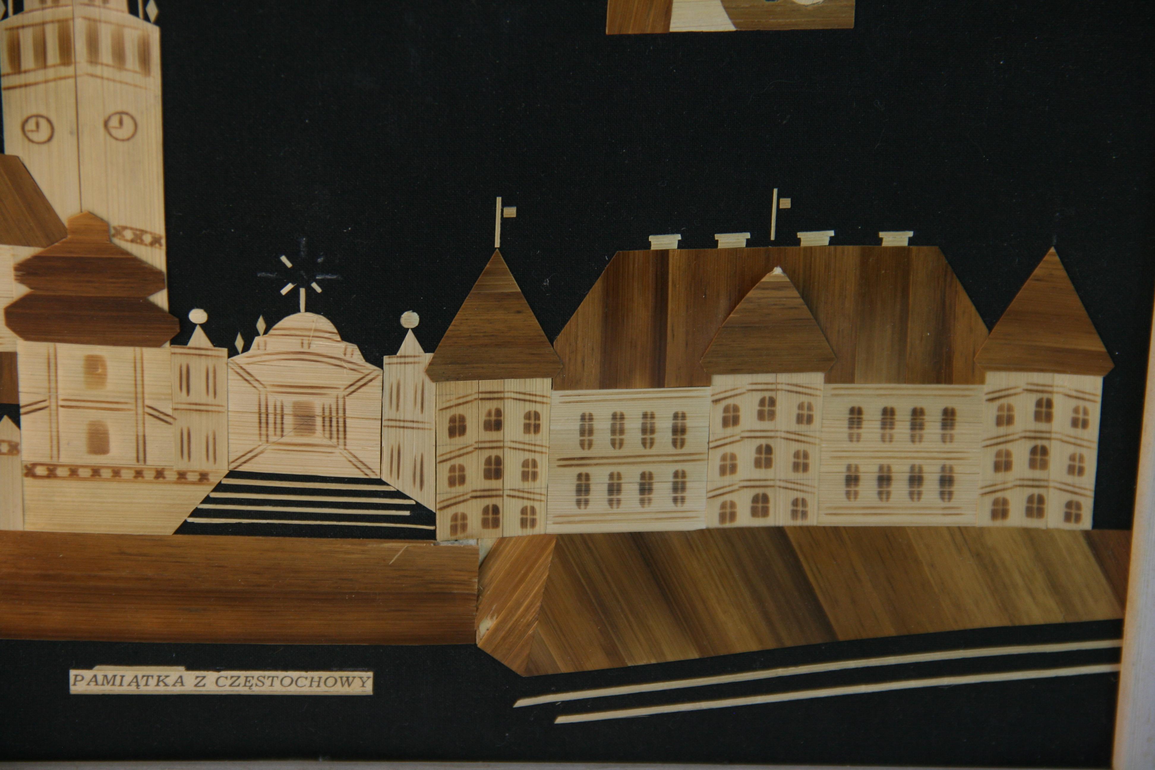 Iglesia polaca de la Virgen Negra Collage de chapa de madera en venta 4